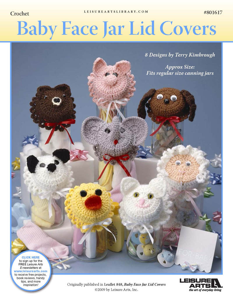 Leisure Arts Baby Face Jar Lid Covers Crochet ePattern