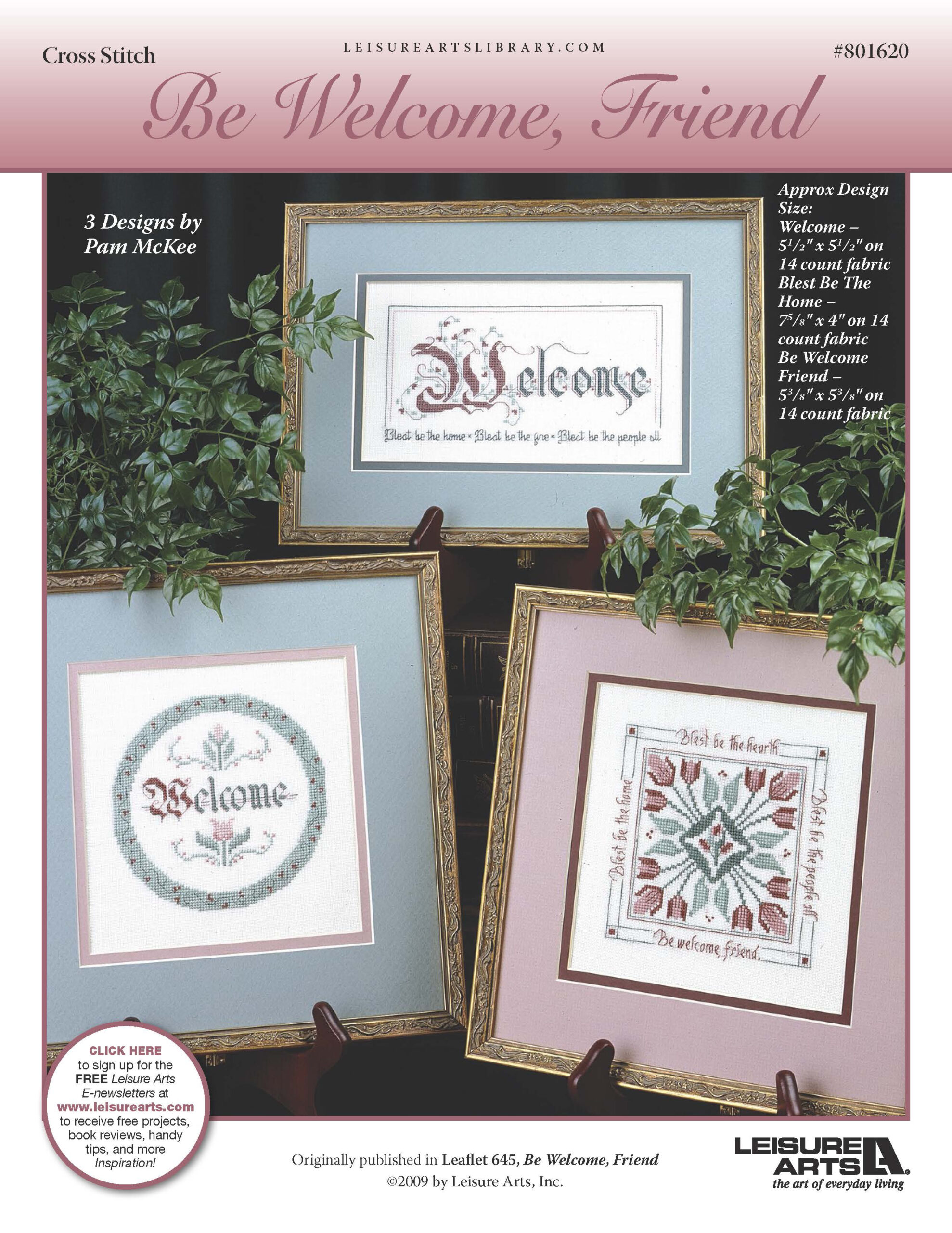 Leisure Arts Be Welcome Friend Cross Stitch ePattern