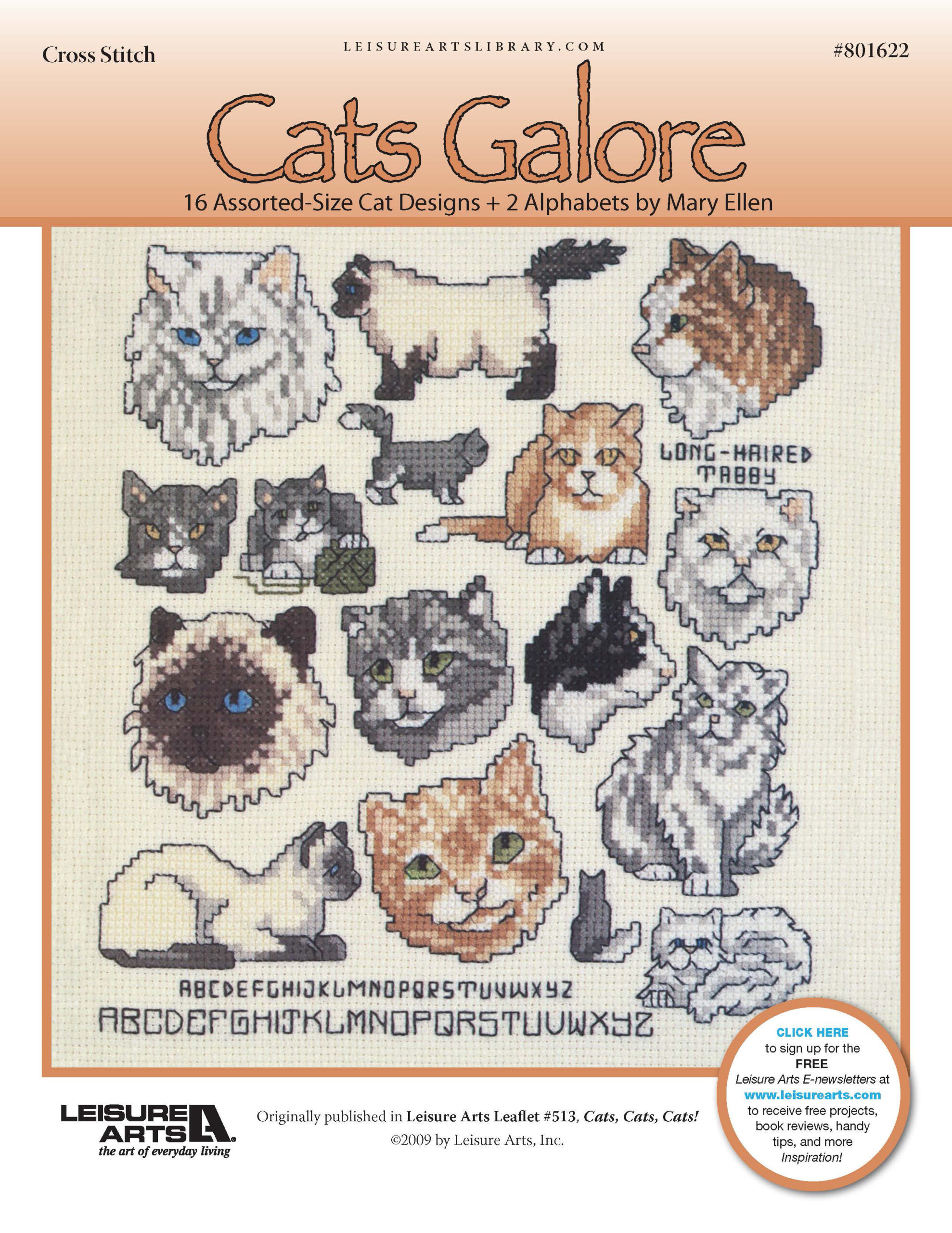 Leisure Arts Cats Galore Cross Stitch ePattern