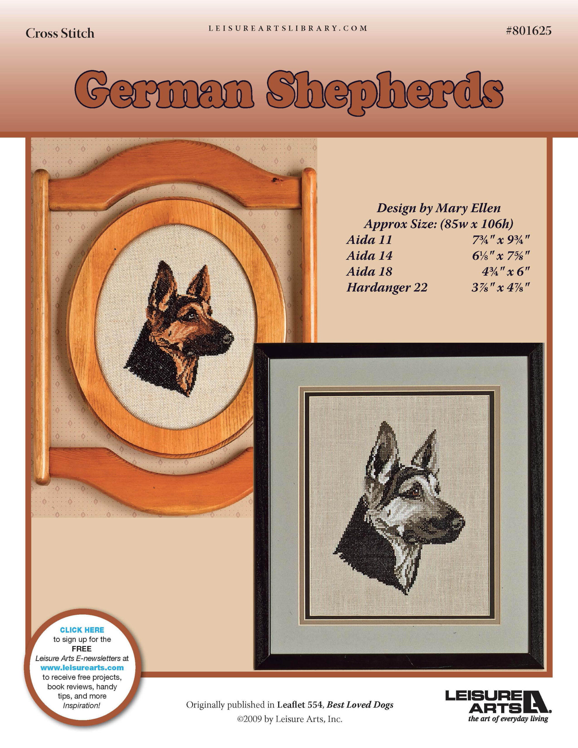 Leisure Arts German Shepherds Cross Stitch ePattern