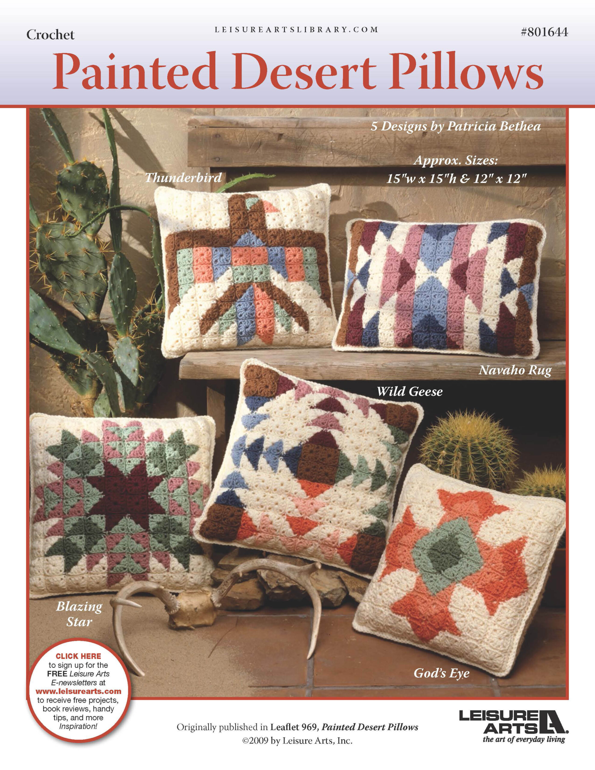Leisure Arts Painted Desert Pillows Crochet ePattern
