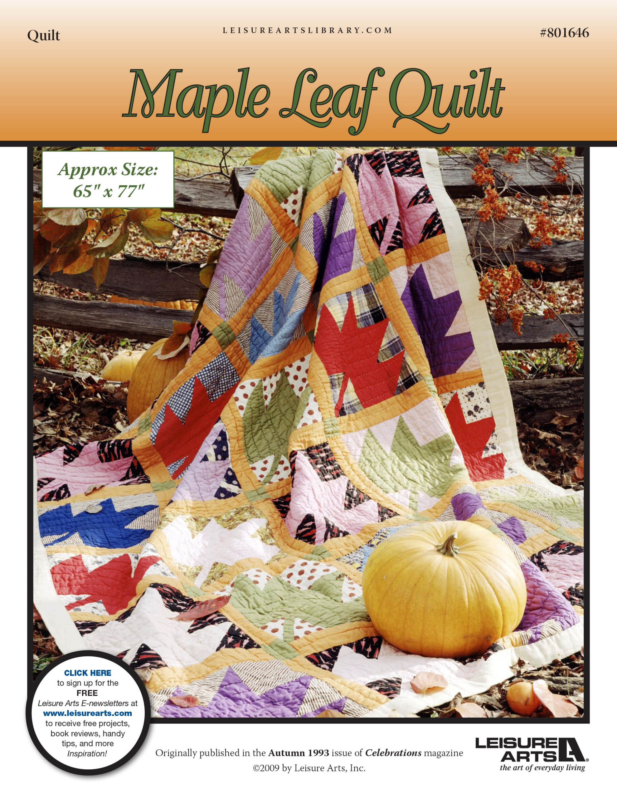 Leisure Arts Maple Leaf Quilt ePattern