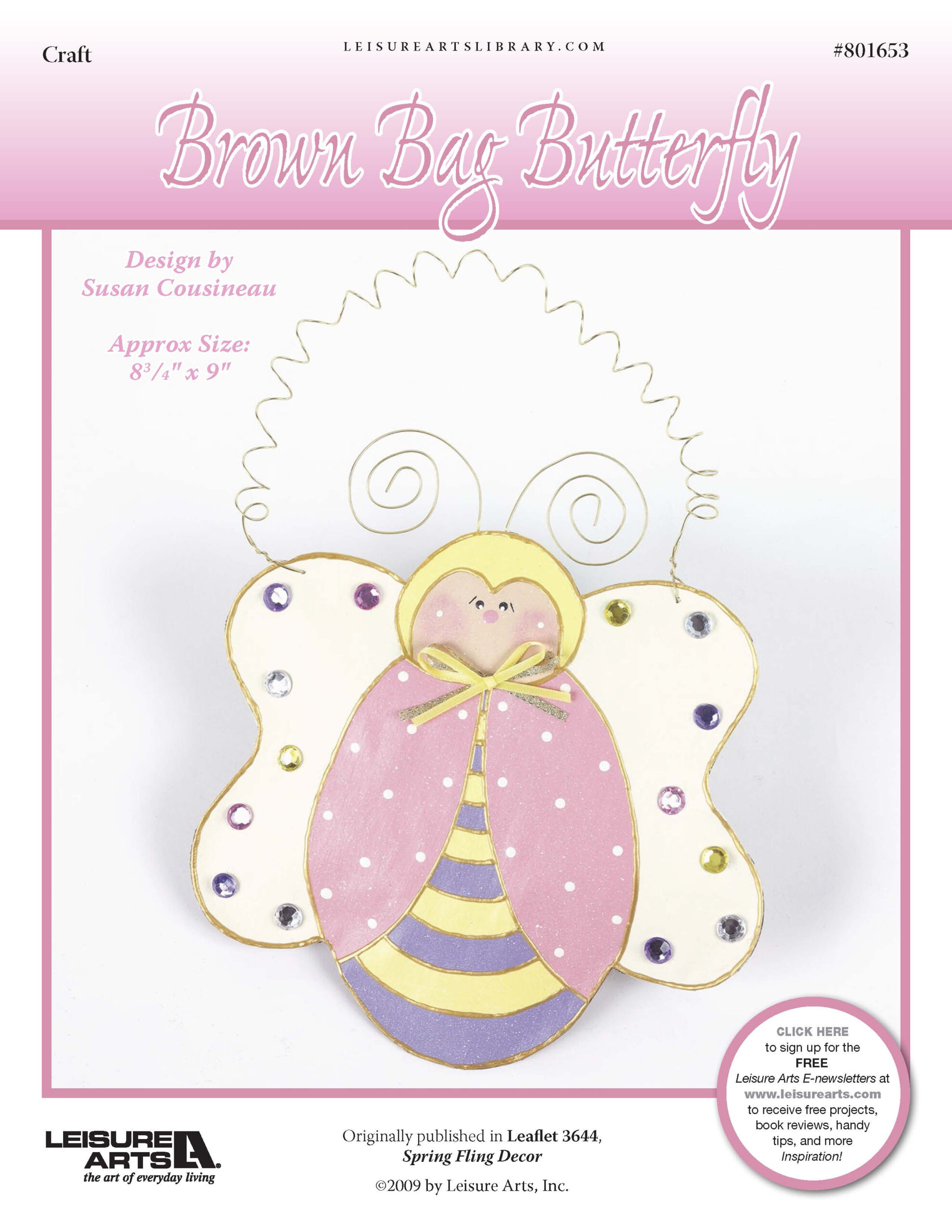 Leisure Arts Spring Fling DÃƒÂ©cor Brown Bag Butterfly Craft ePattern