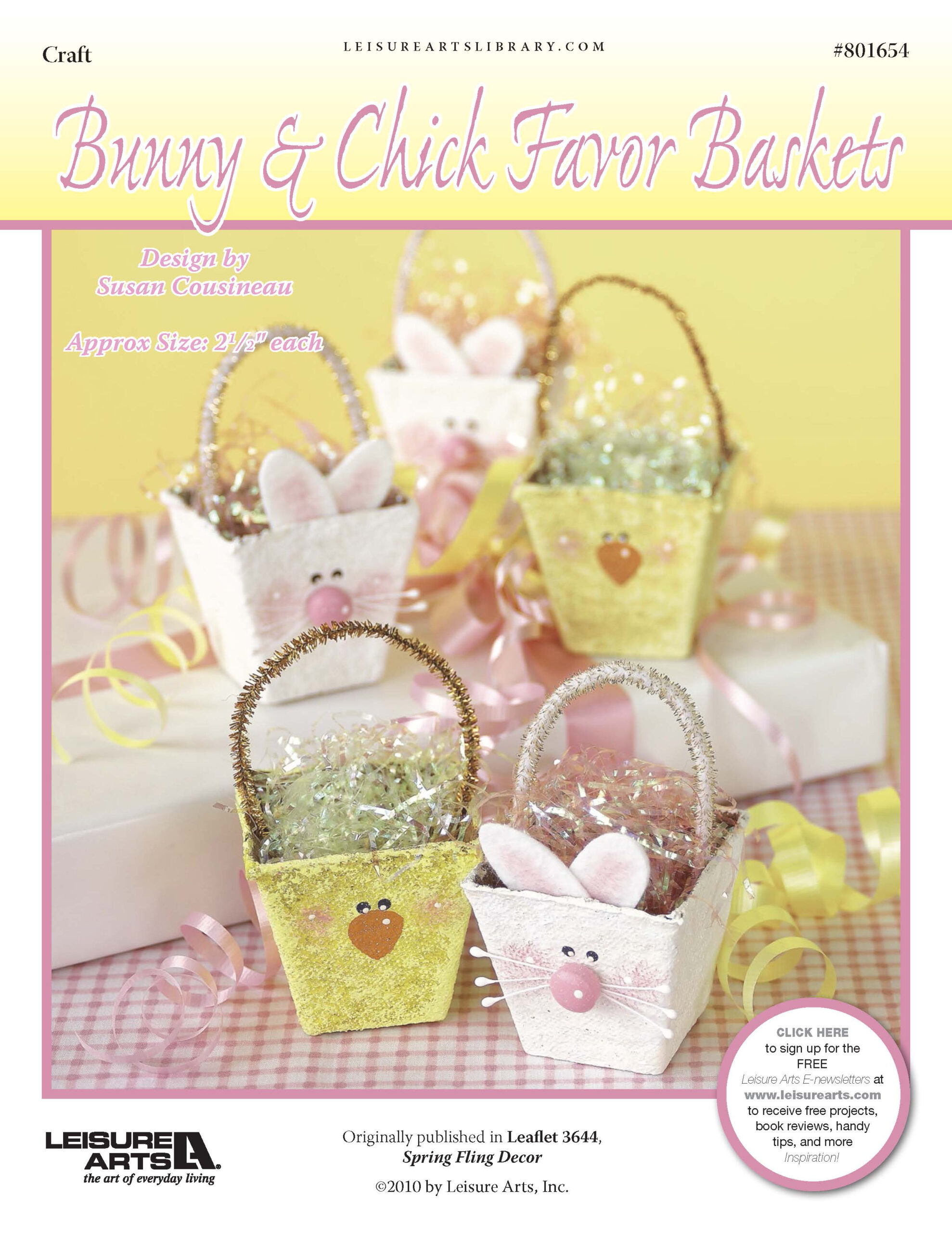Leisure Arts Spring Fling DÃ©cor Bunny Chick Favor Baskets Craft ePattern