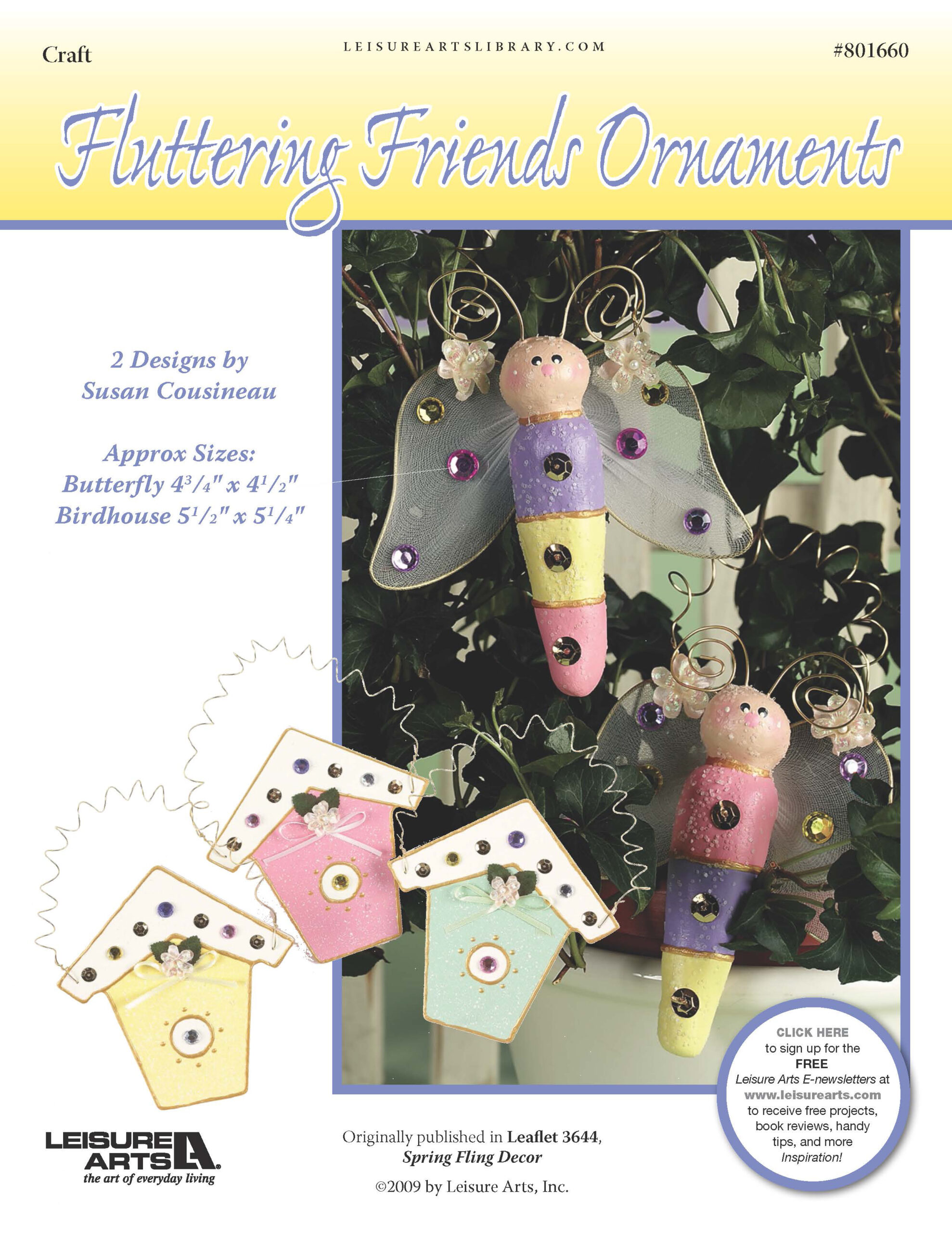 Leisure Arts Spring Fling DÃƒÂ©cor Fluttering Friends Ornaments Craft ePattern