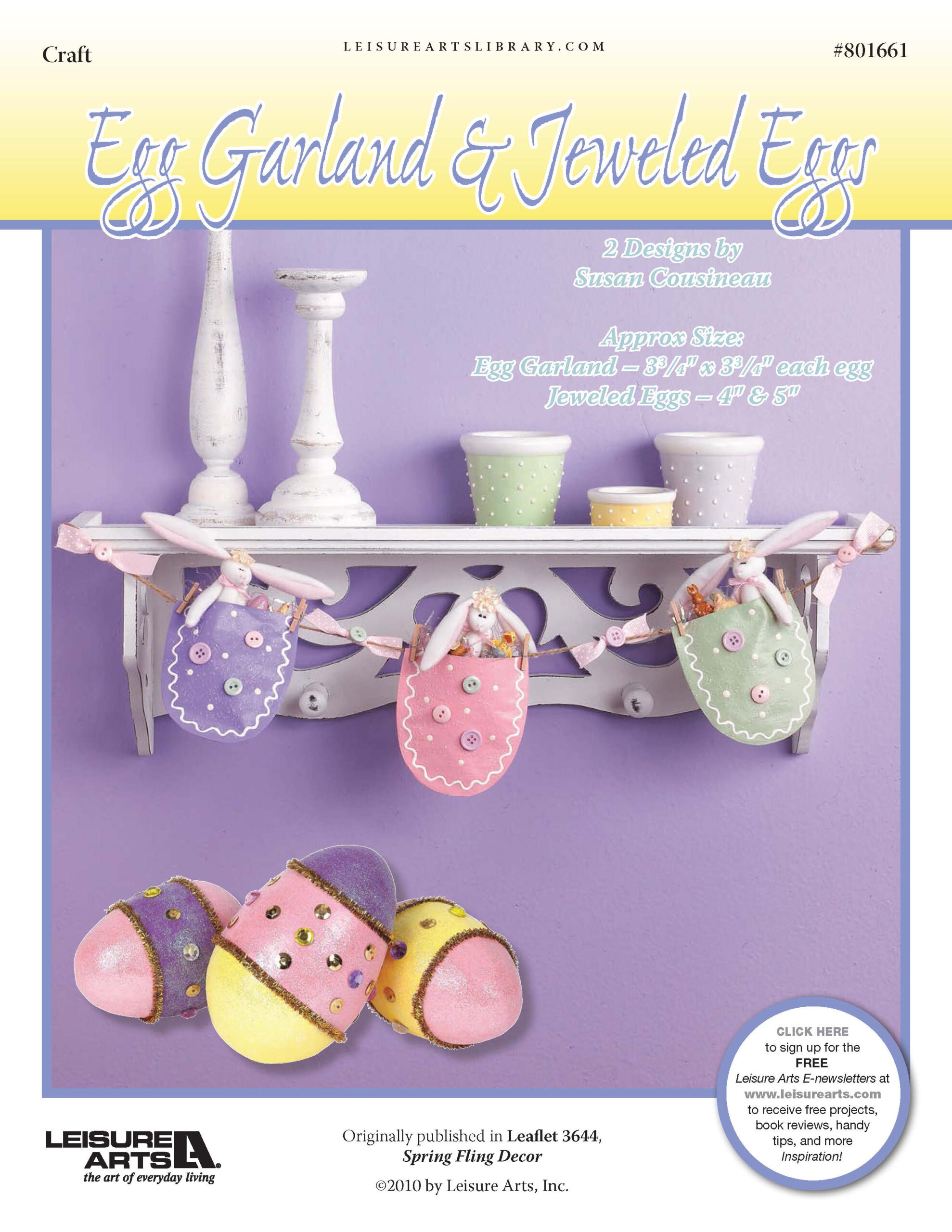 Leisure Arts Spring Fling DÃƒÂ©cor Egg Garland Jeweled Eggs Craft ePattern