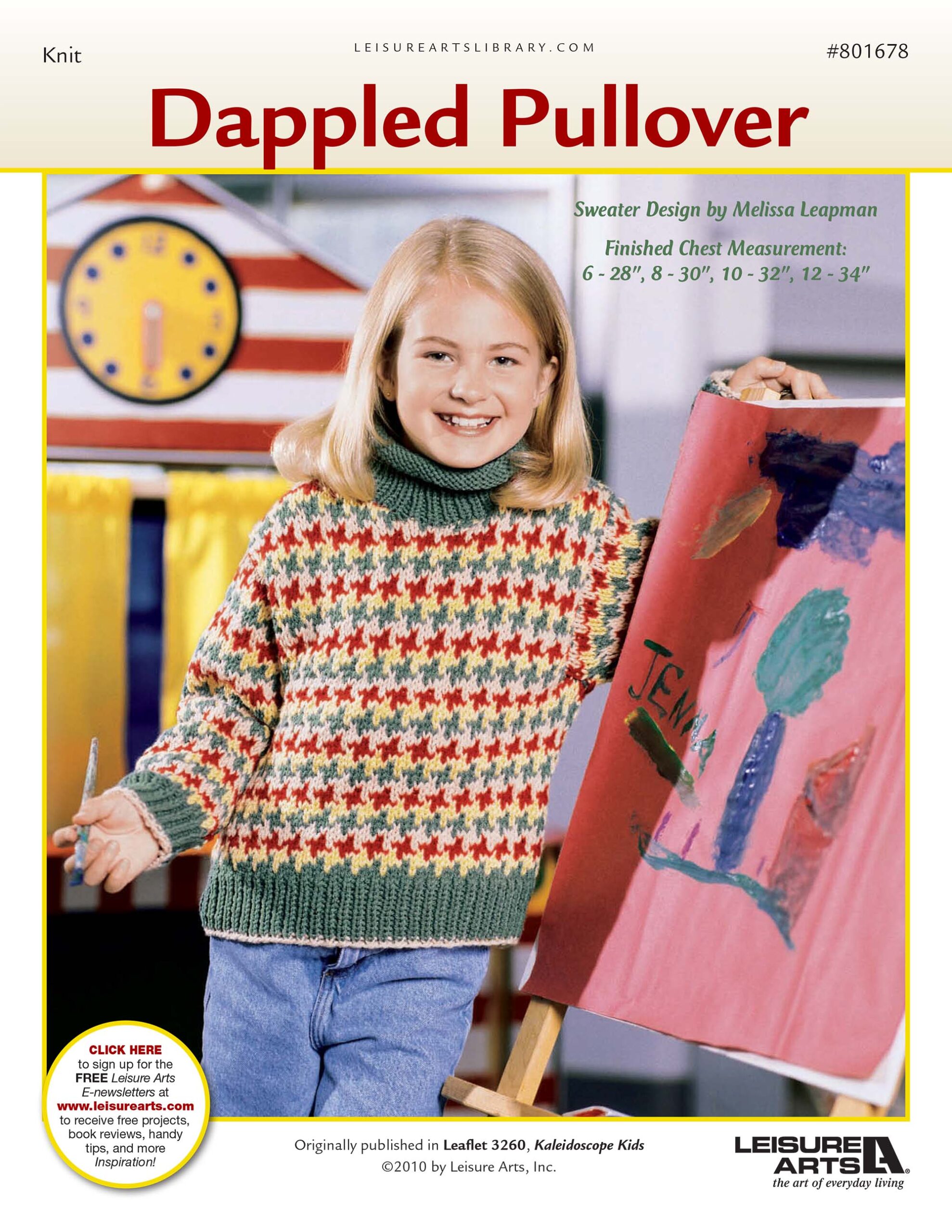 Leisure Arts Kaleidoscope Kids Dappled Pullover Knit Digital Pattern