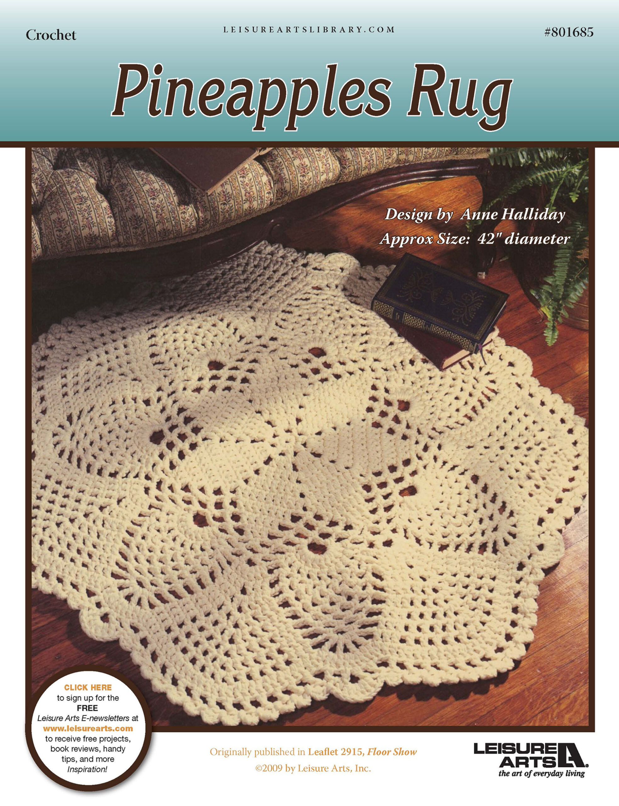 Leisure Arts Floor Show Pineapples Rug Crochet ePattern