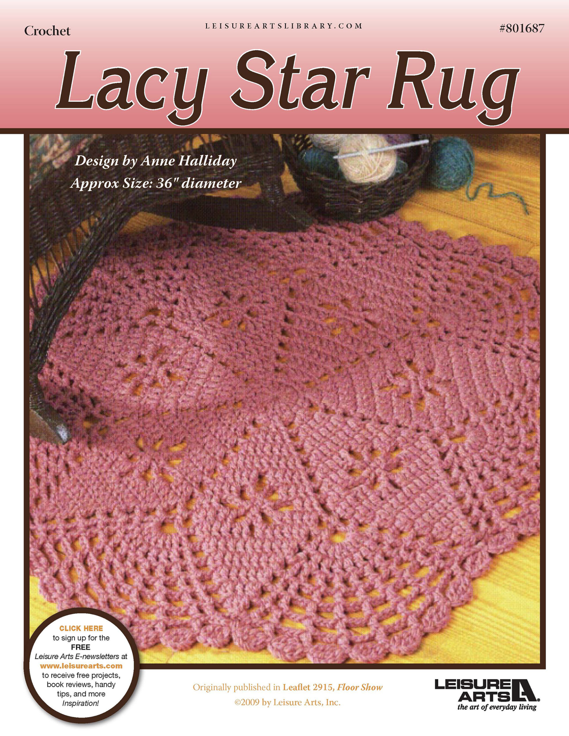 Leisure Arts Floor Show Lacy Star Rug Crochet ePattern