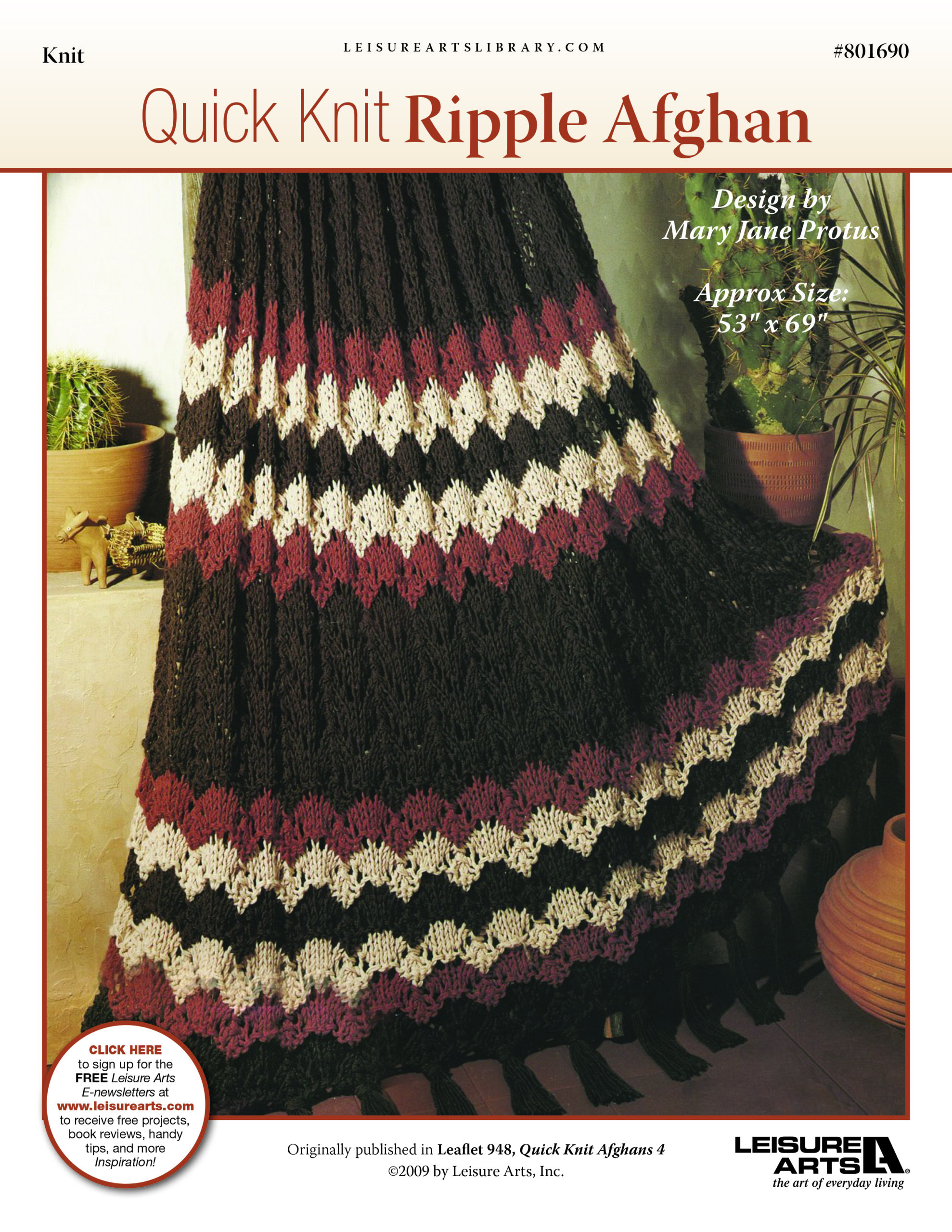 Leisure Arts Quick Knit Ripple Afghan ePattern
