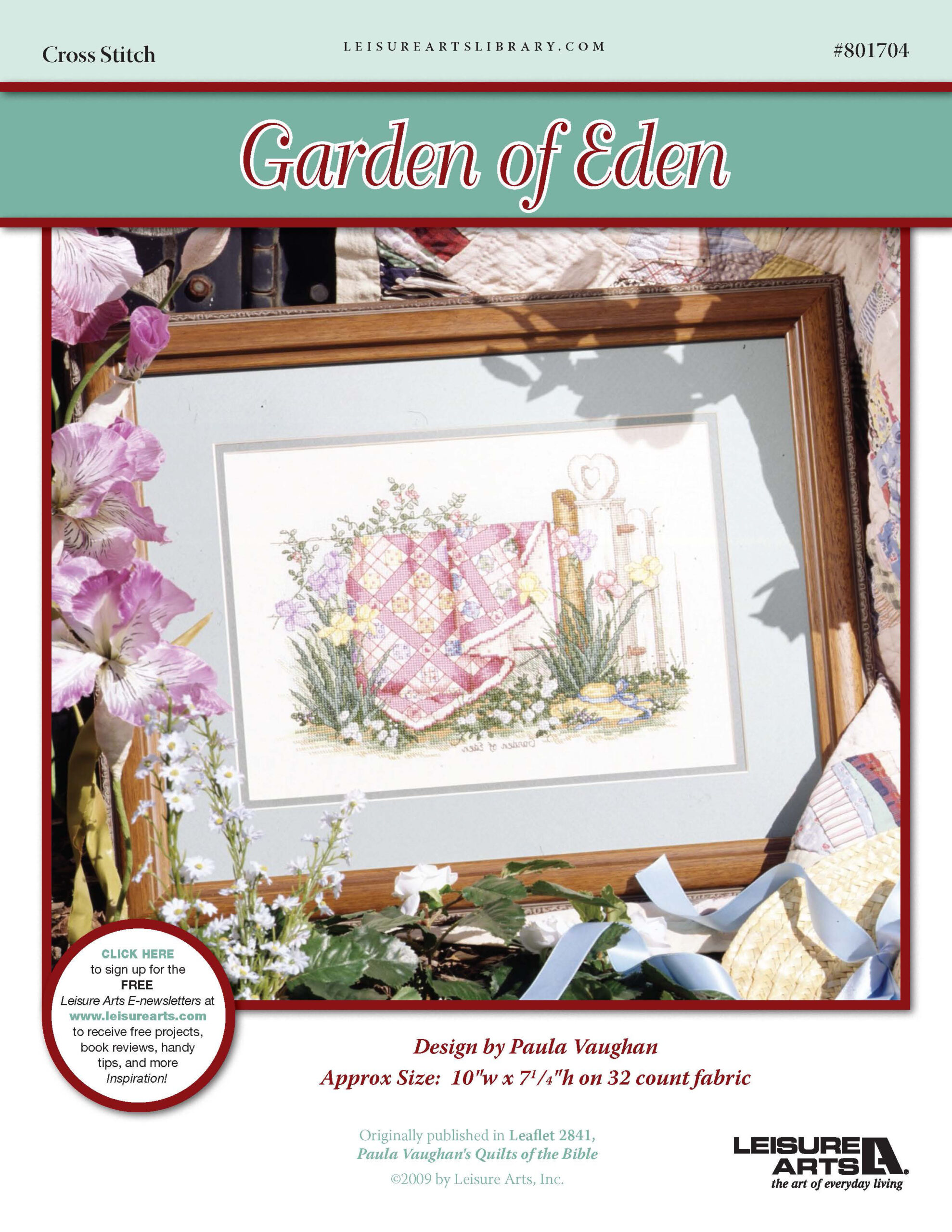 Leisure Arts Quilts Of The Bible Garden Of Eden Cross Stitch ePattern