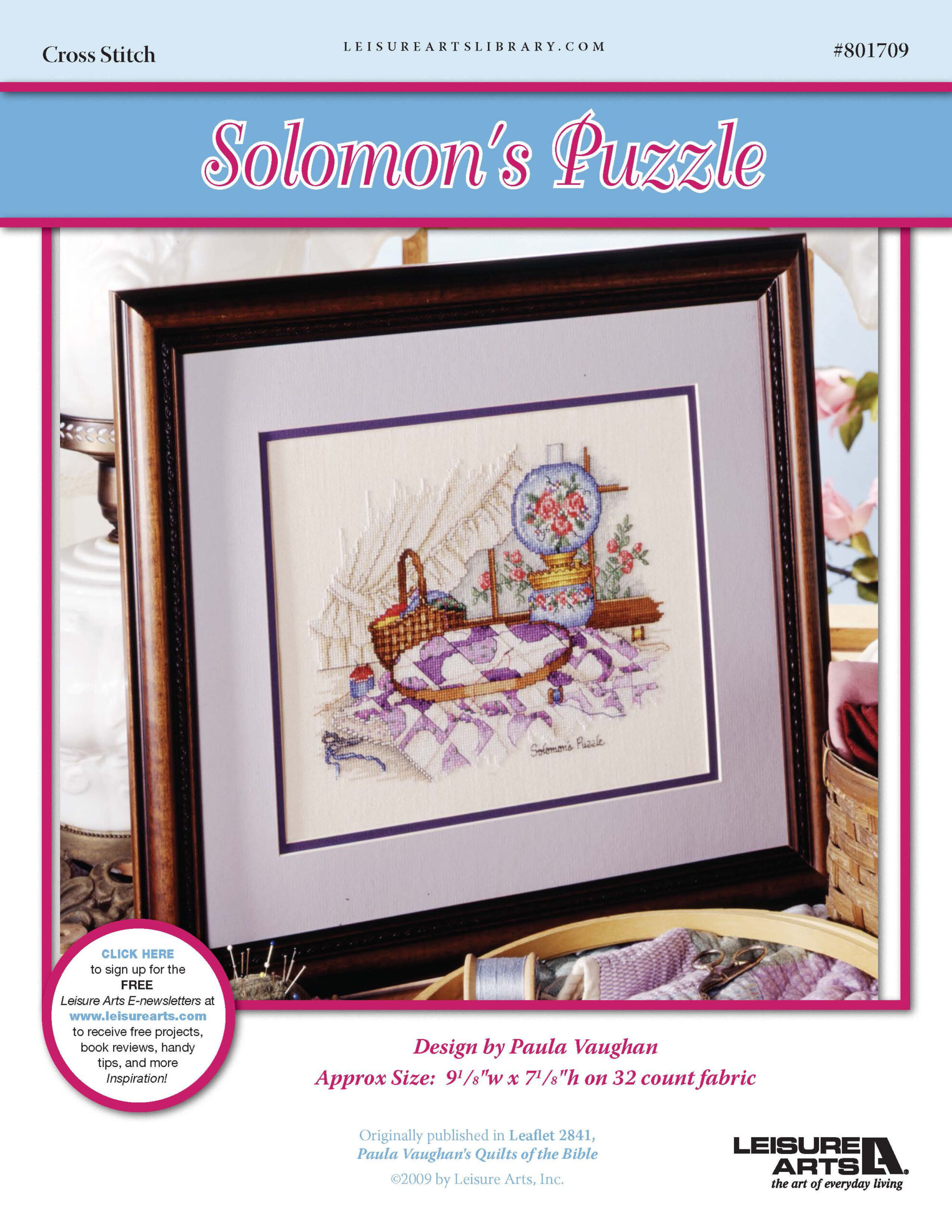 Leisure Arts Quilts Of The Bible Solomons Puzzle Cross Stitch ePattern