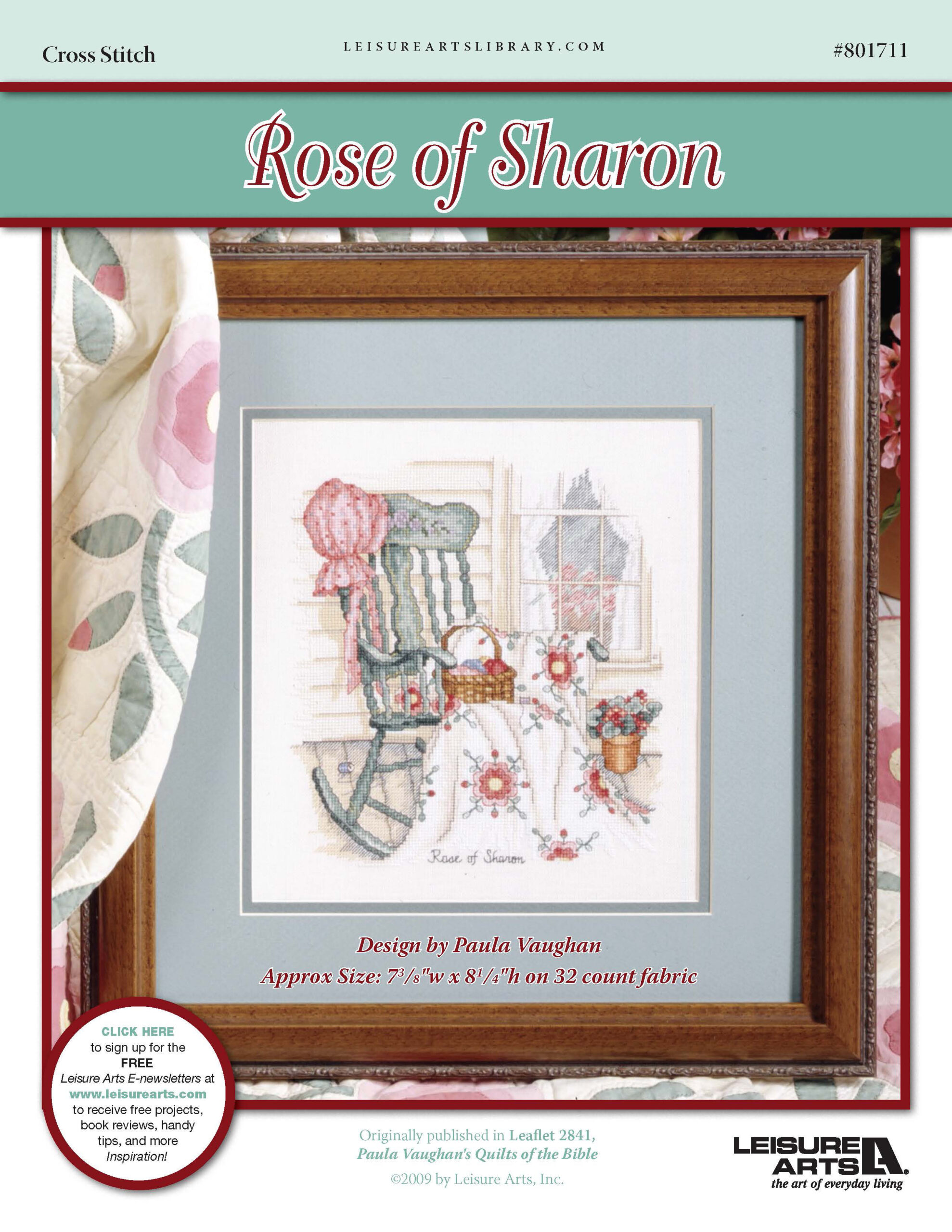 Leisure Arts Quilts Of The Bible Rose Of Sharon Cross Stitch ePattern