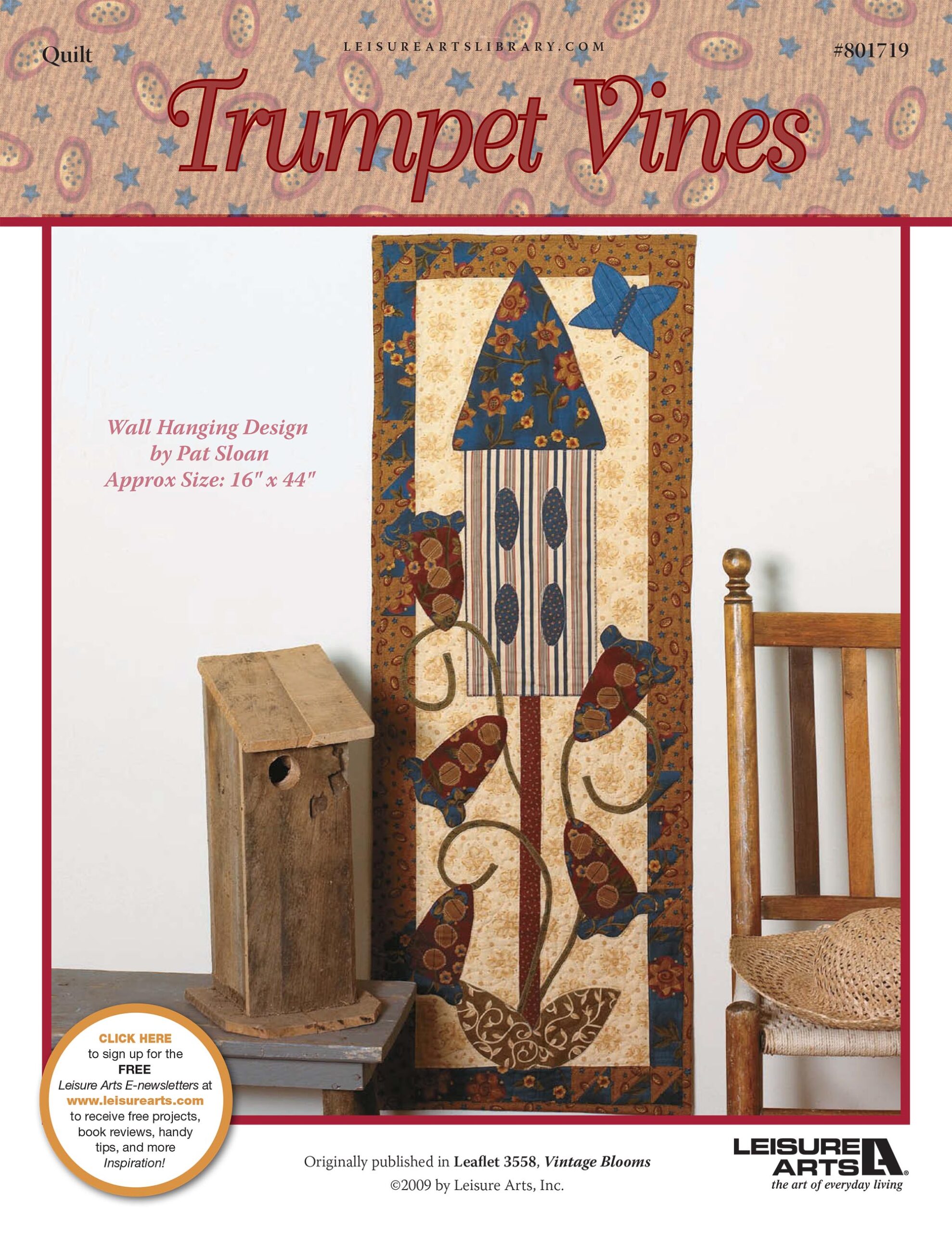 Leisure Arts Vintage Blooms Trumpet Vines Wall Hanging ePattern