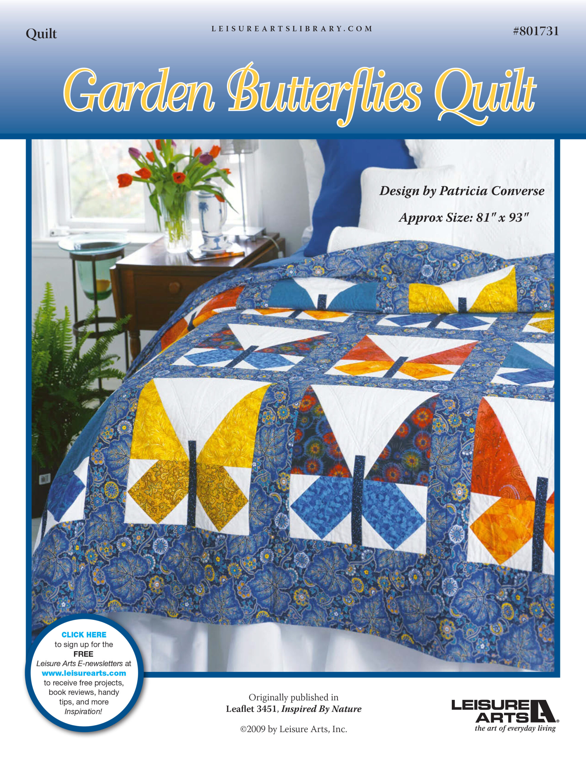 Leisure Arts Inspired By Nature Garden Butterflies Quilt ePattern