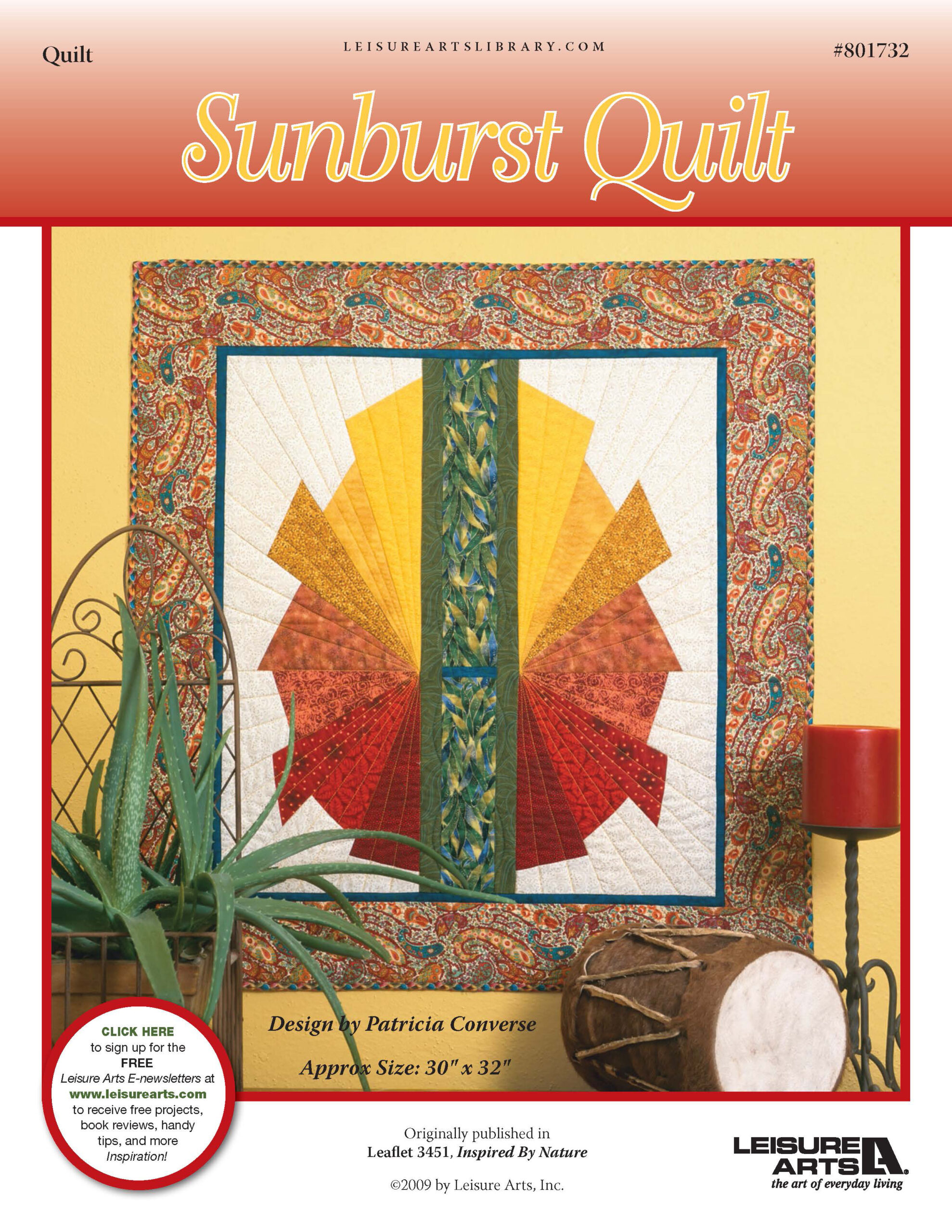 Leisure Arts Inspired By Nature Sunburst Quilt ePattern