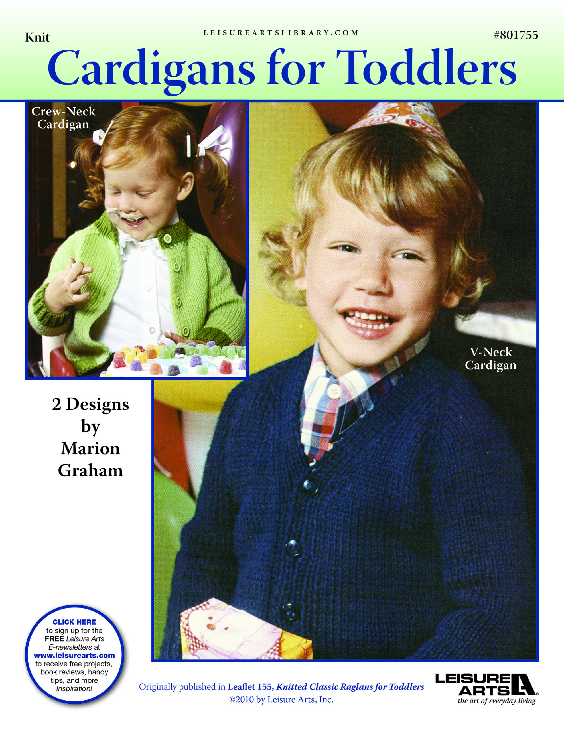 Leisure Arts ePattern Cardigans for Toddlers