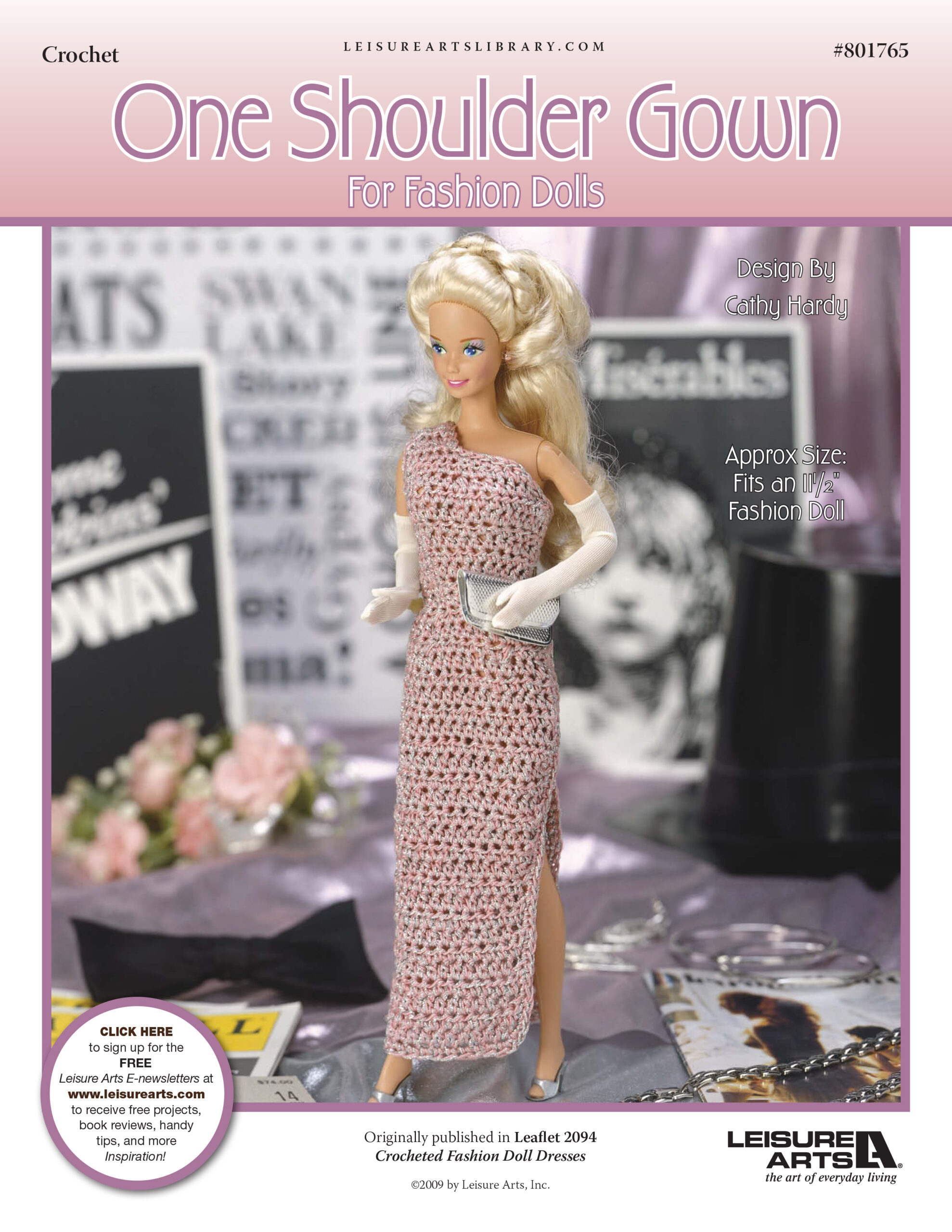 Leisure Arts One Shoulder Gown for Fashion Dolls ePattern