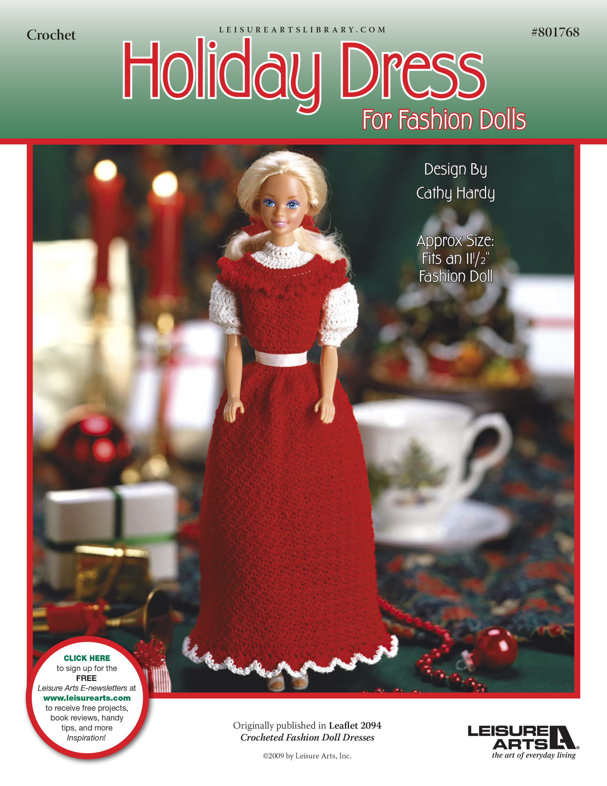 Leisure Arts Holiday Dress for Fashion Dolls ePattern