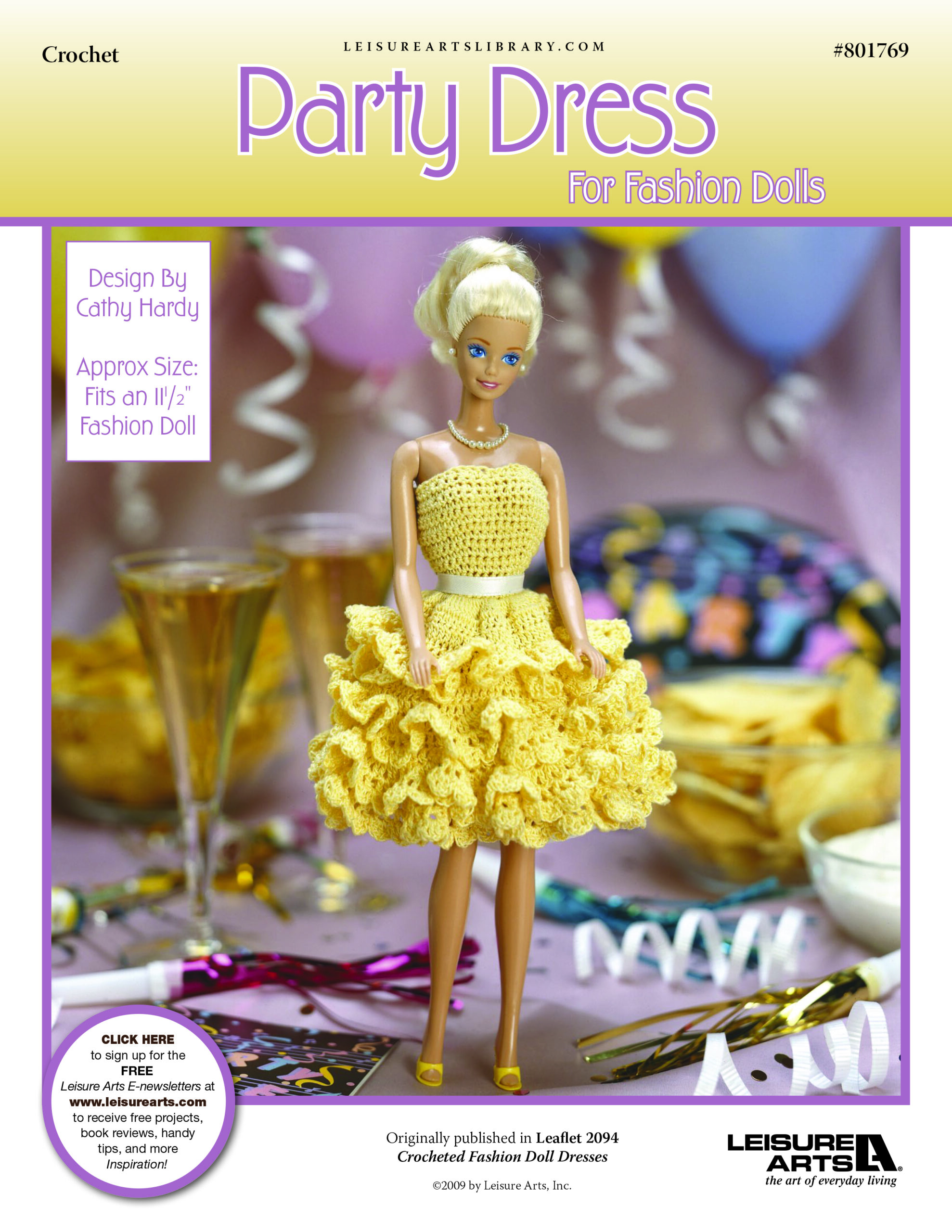 Leisure Arts Party Dress for Fashion Dolls ePattern