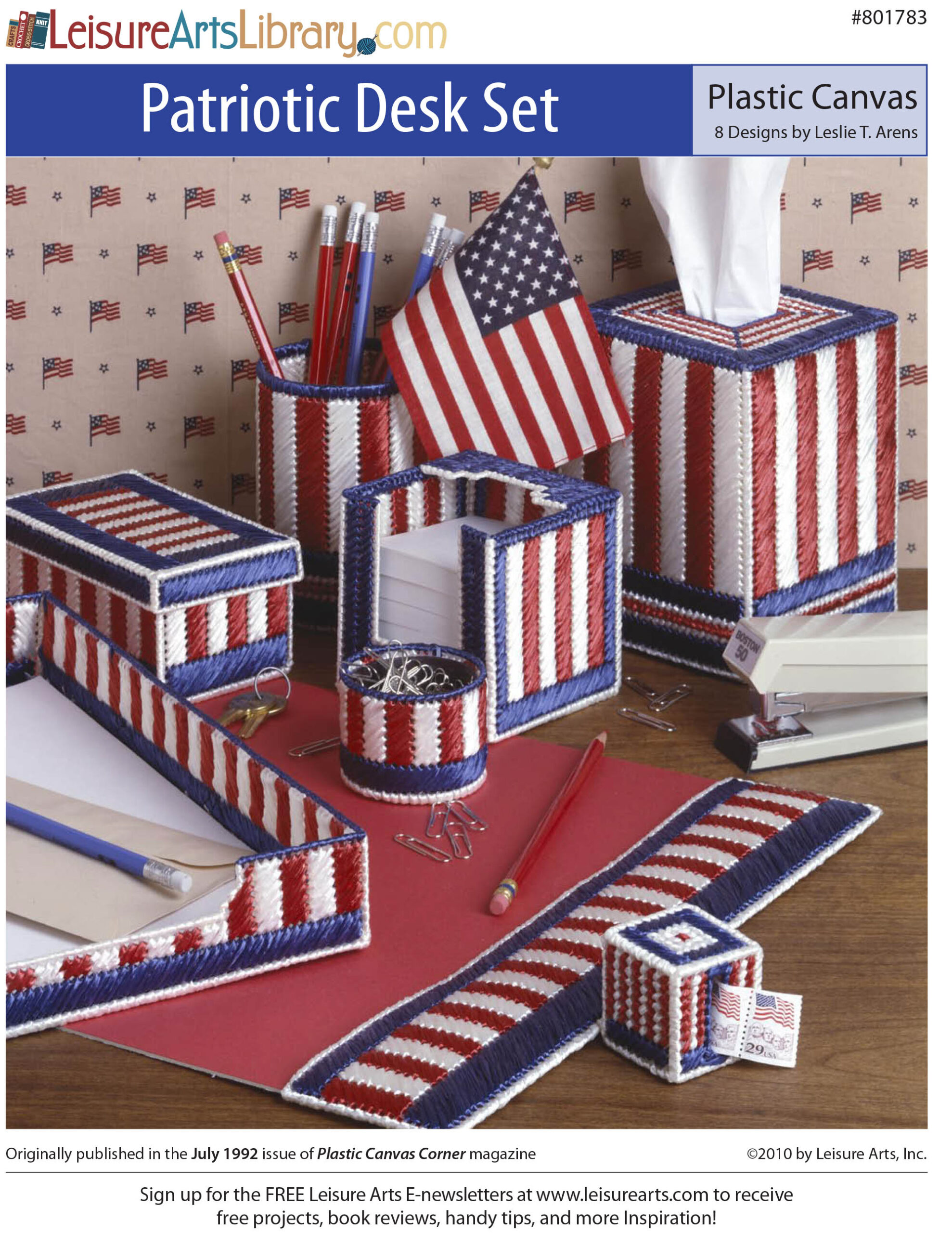 Leisure Arts Patriotic Desk Set Plastic Canvas ePattern