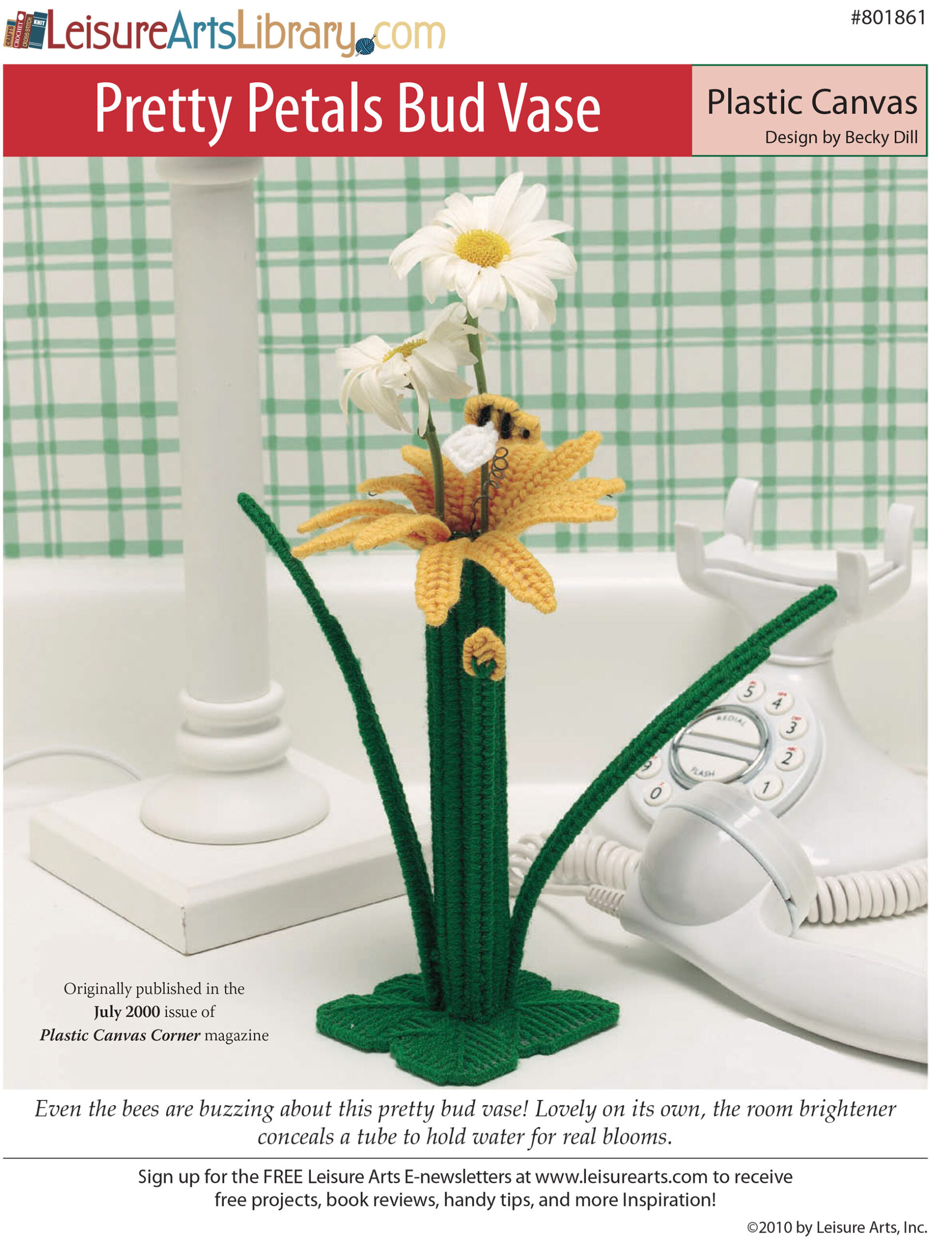 Leisure Arts Pretty Petals Bud Vase Plastic Canvas ePattern
