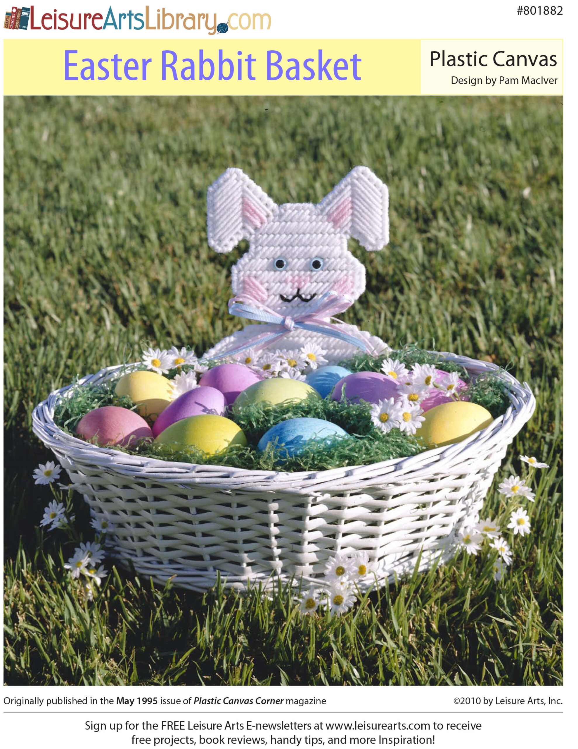 Leisure Arts Easter Rabbit Basket Embellishment Plastic Canvas ePattern