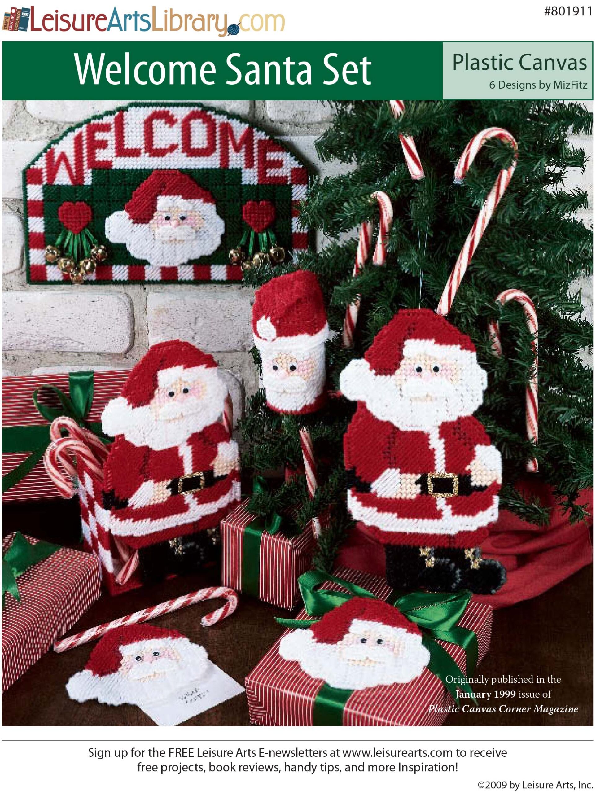 Leisure Arts Welcome Santa Set Plastic Canvas ePattern