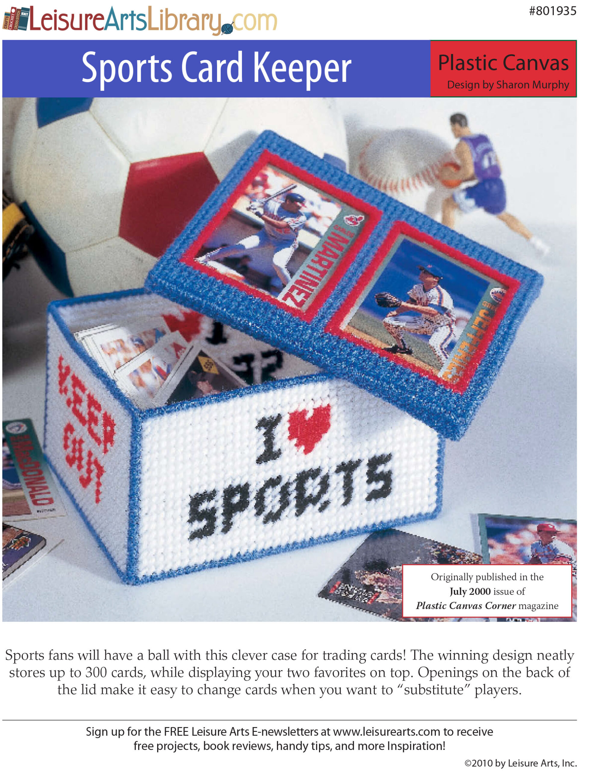 Leisure Arts Sports Card Keeper Box Plastic Canvas ePattern