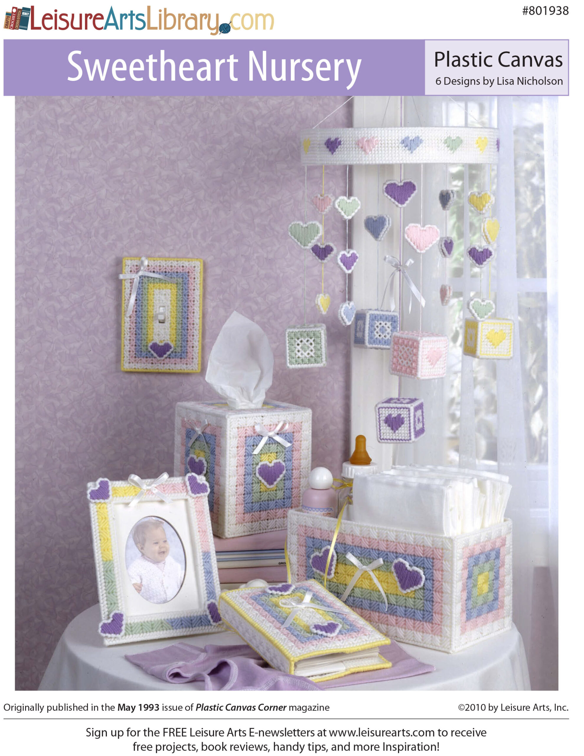 Leisure Arts Sweetheart Nursery Set Plastic Canvas ePattern