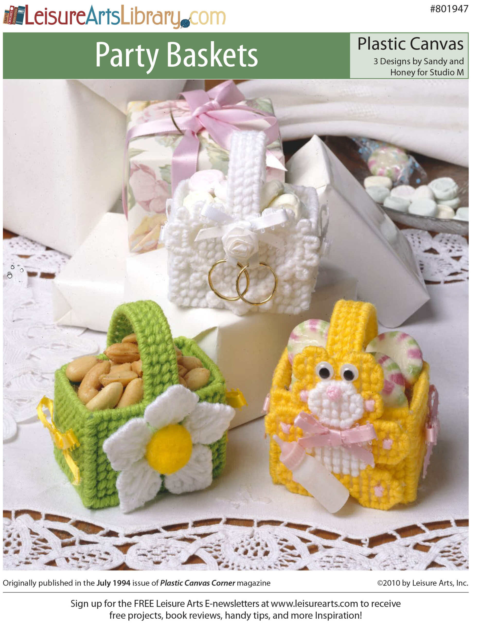 Leisure Arts Party Baskets Plastic Canvas ePattern