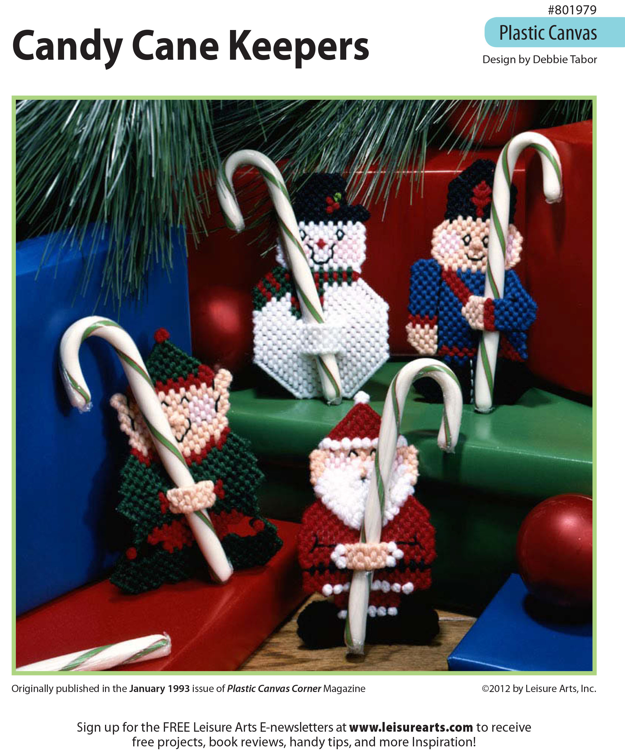 Leisure Arts Candy Cane Keepers Plastic Canvas ePattern