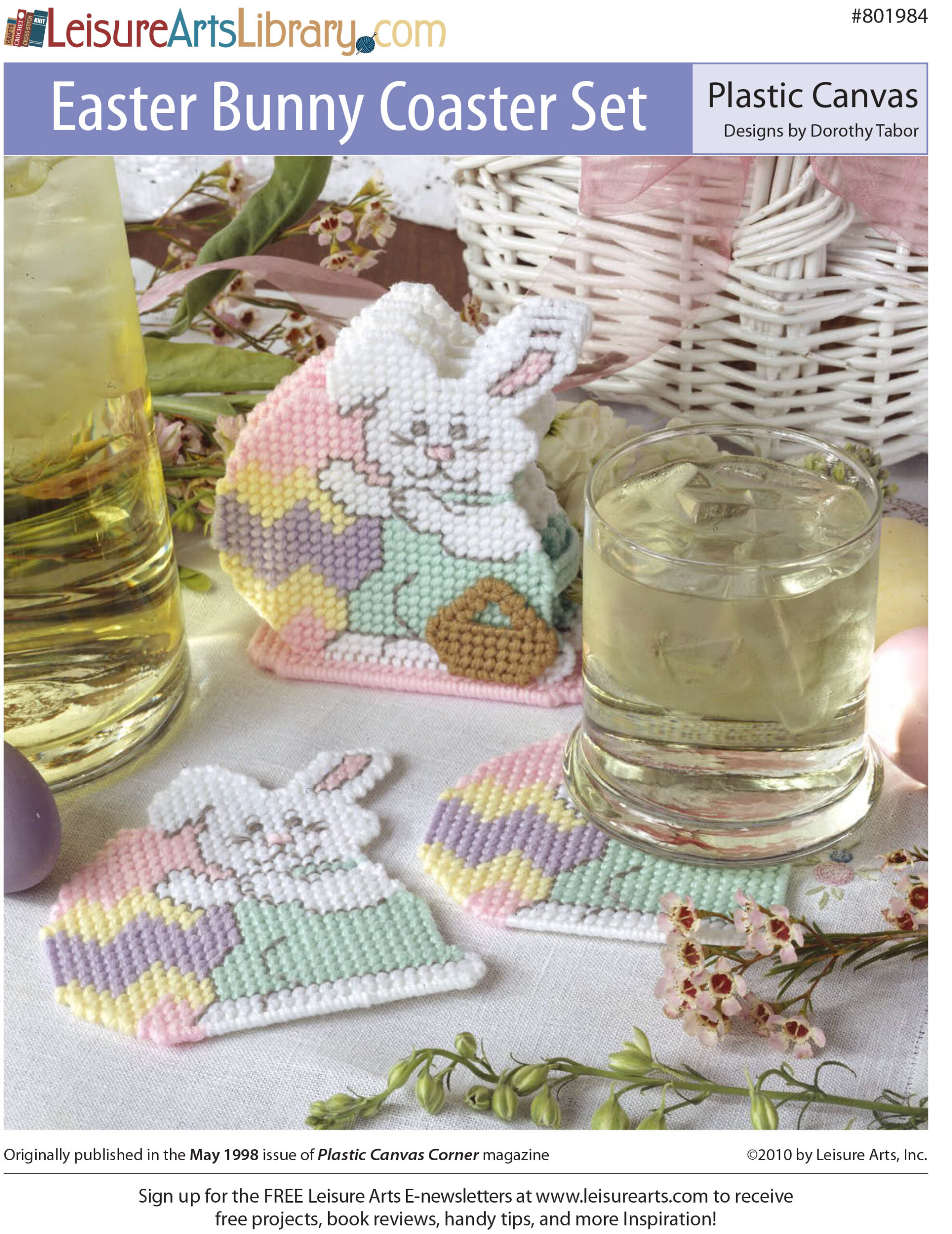 Leisure Arts Easter Bunny Coasters Plastic Canvas ePattern