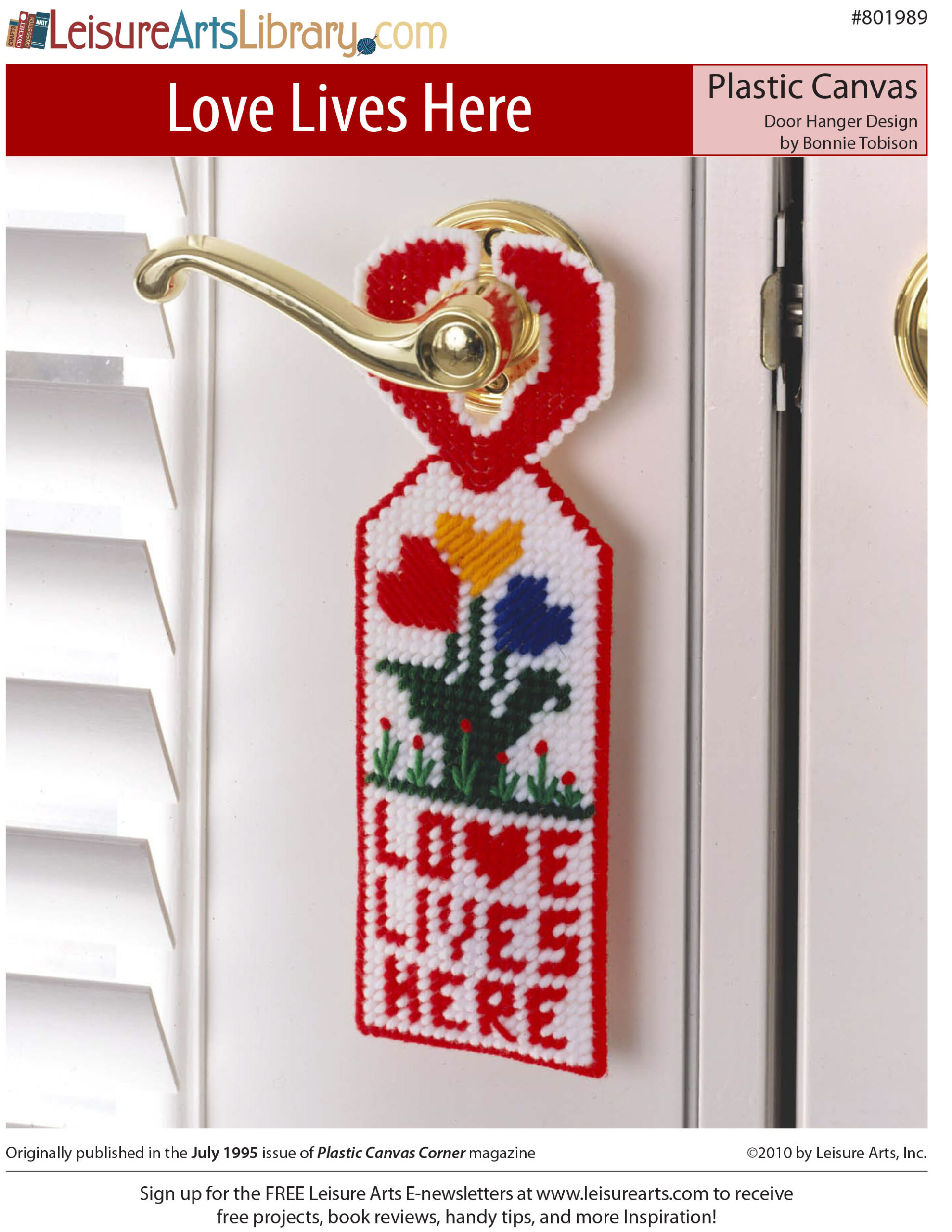 Leisure Arts Love Lives Here Plastic Canvas ePattern