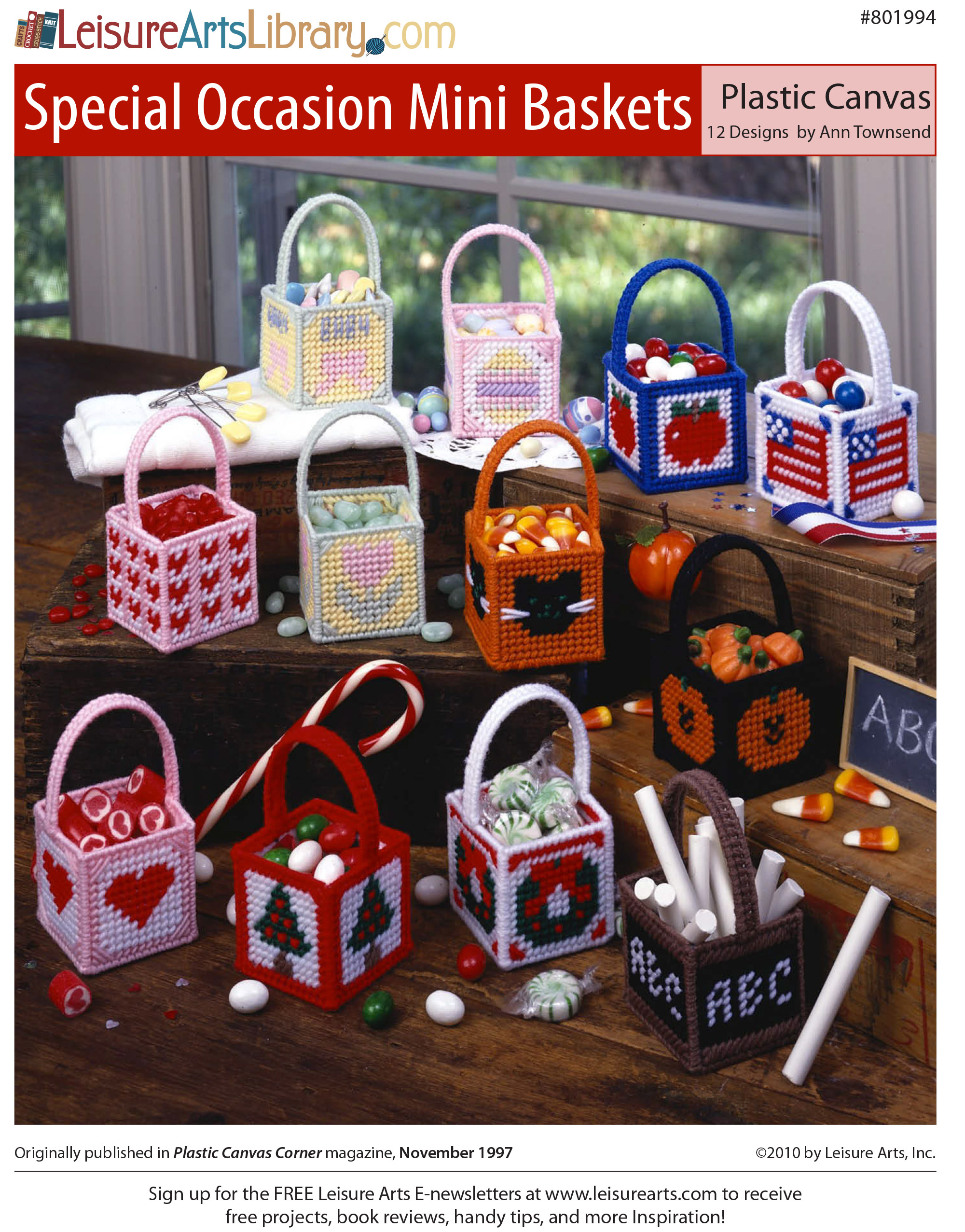 Leisure Arts Special Occasion Mini Baskets Plastic Canvas ePattern