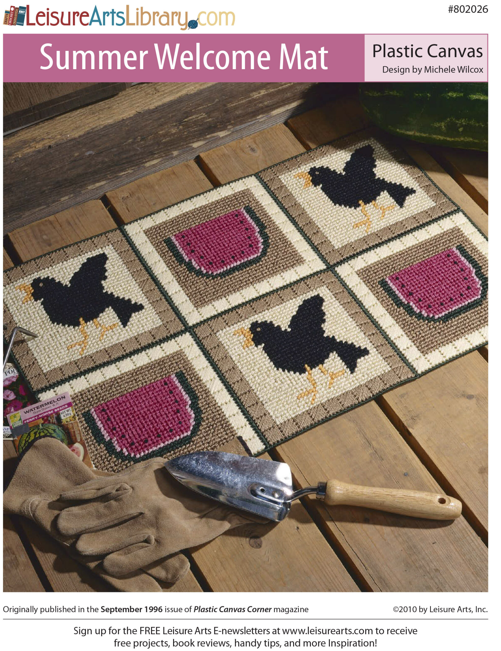 Leisure Arts Summer Welcome Mat Plastic Canvas ePattern