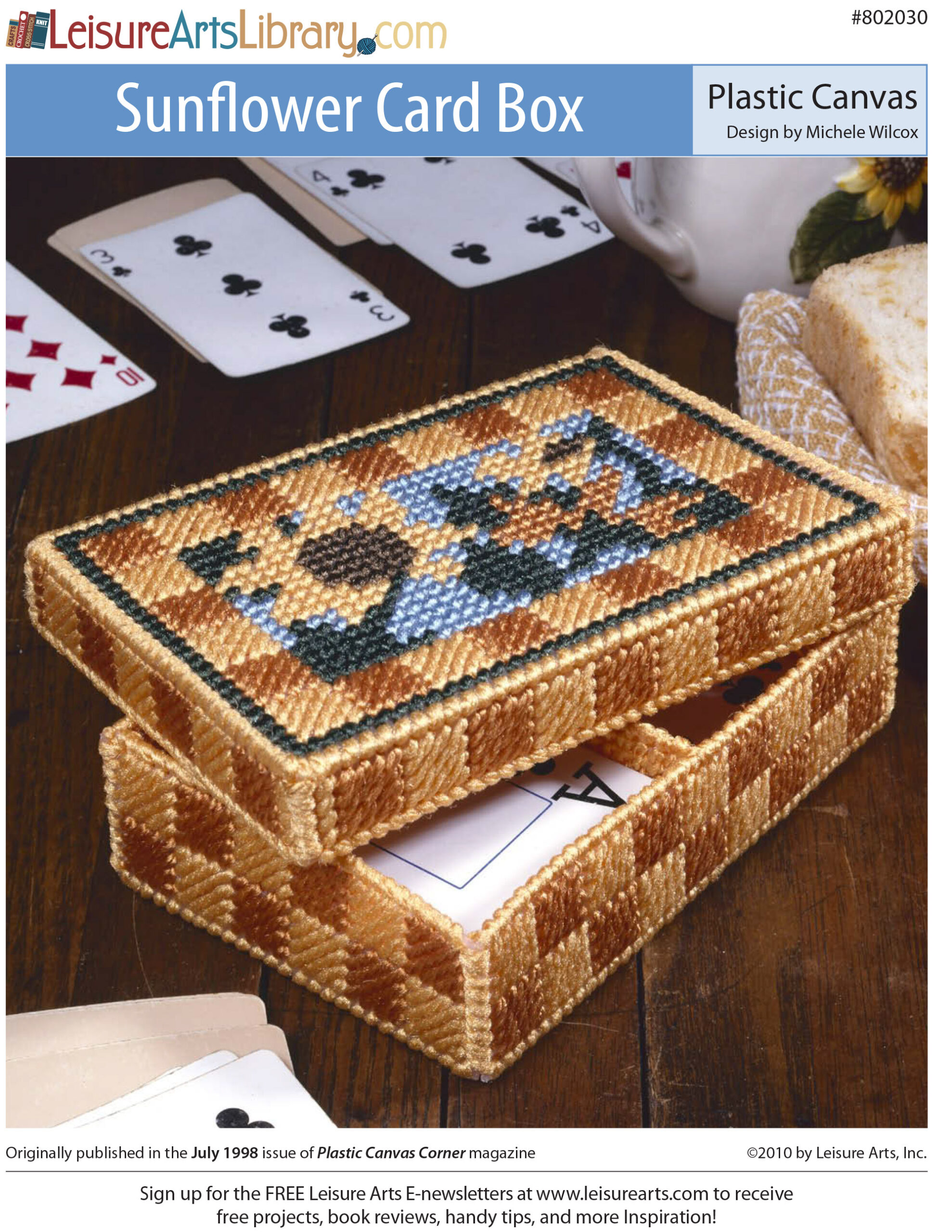 Leisure Arts Sunflower Card Box Plastic Canvas ePattern