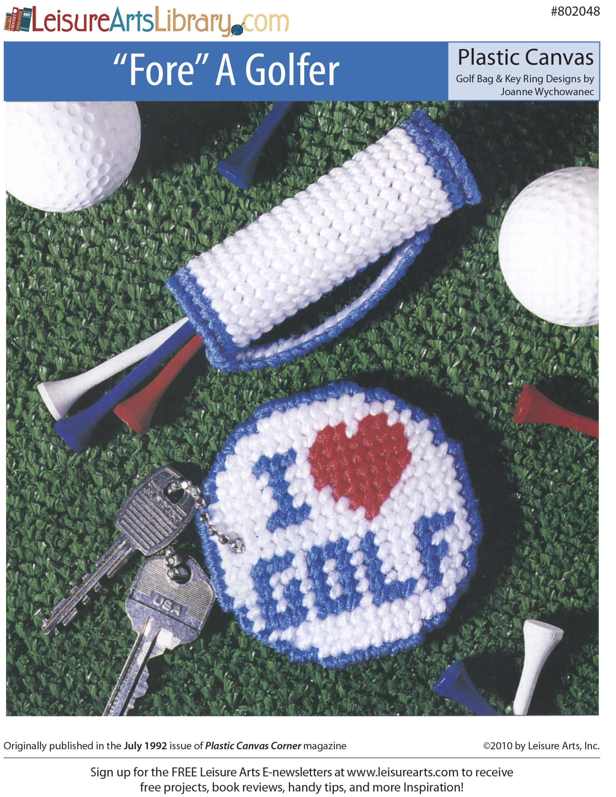 Leisure Arts Fore A Golfer Accessories Plastic Canvas ePattern