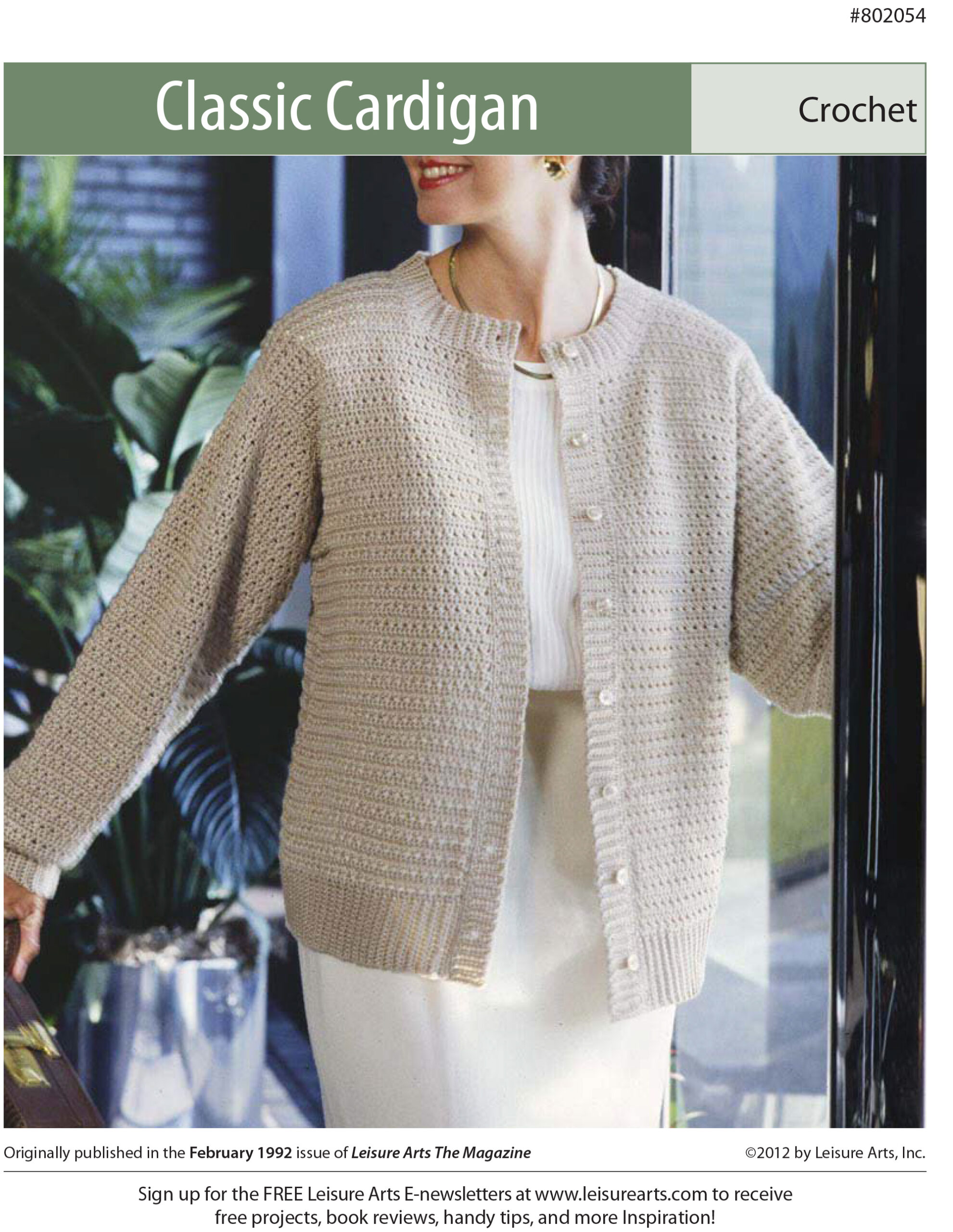 Leisure Arts Classic Cardigan Crochet ePattern
