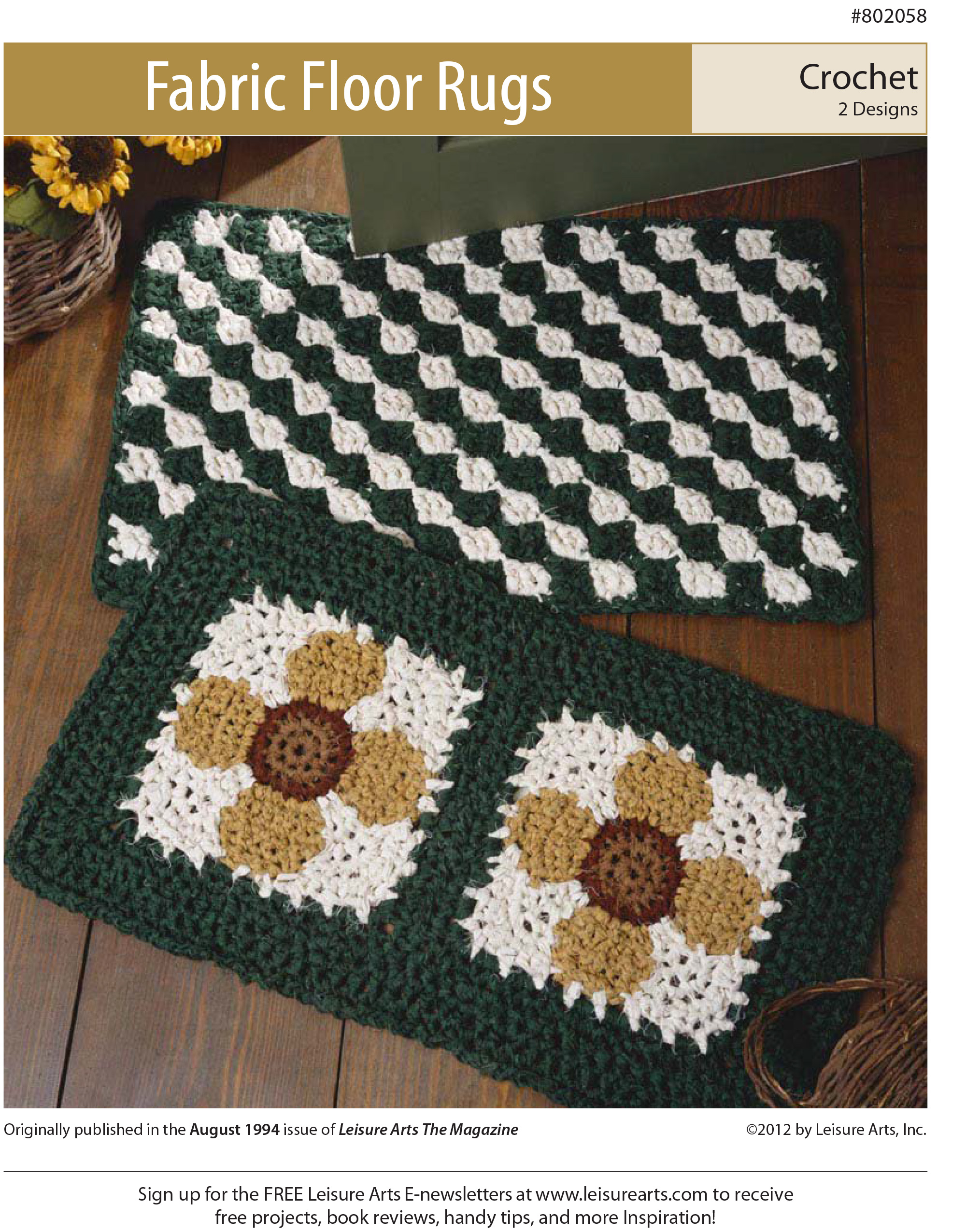 Leisure Arts Fabric Floor Rugs Crochet ePattern