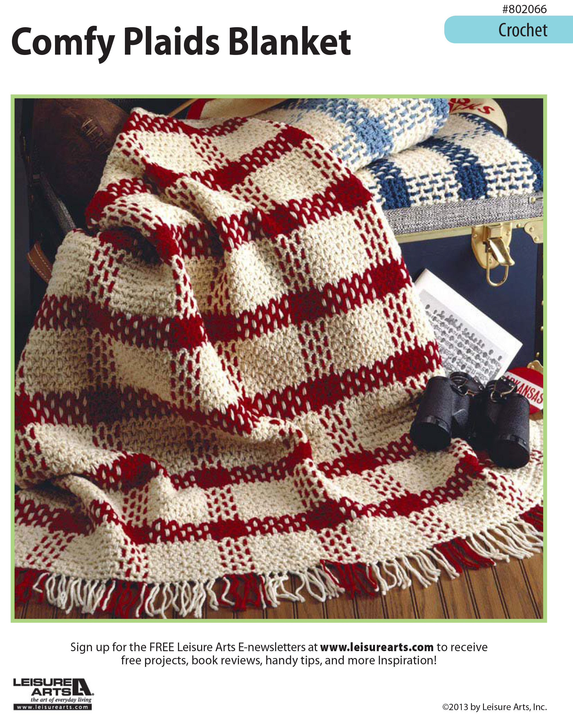 Leisure Arts Comfy Plaids Blanket Crochet ePattern