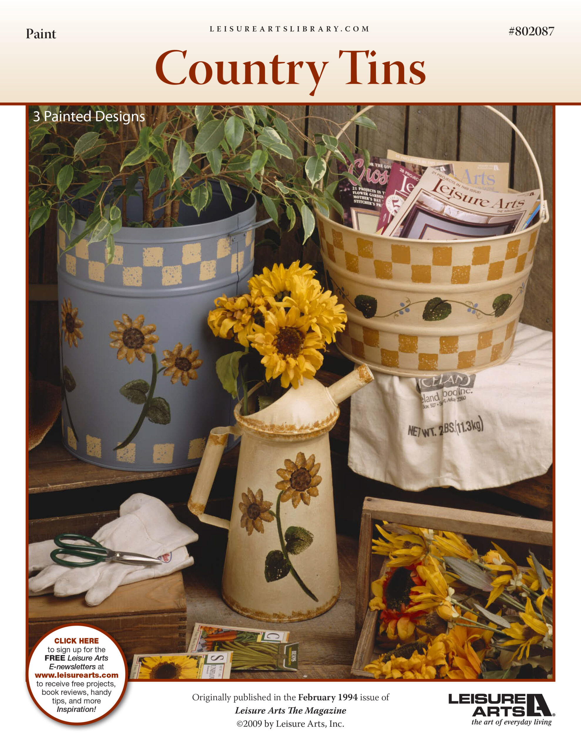 Leisure Arts Country Tins Home DÃƒÂ©cor Painting ePattern