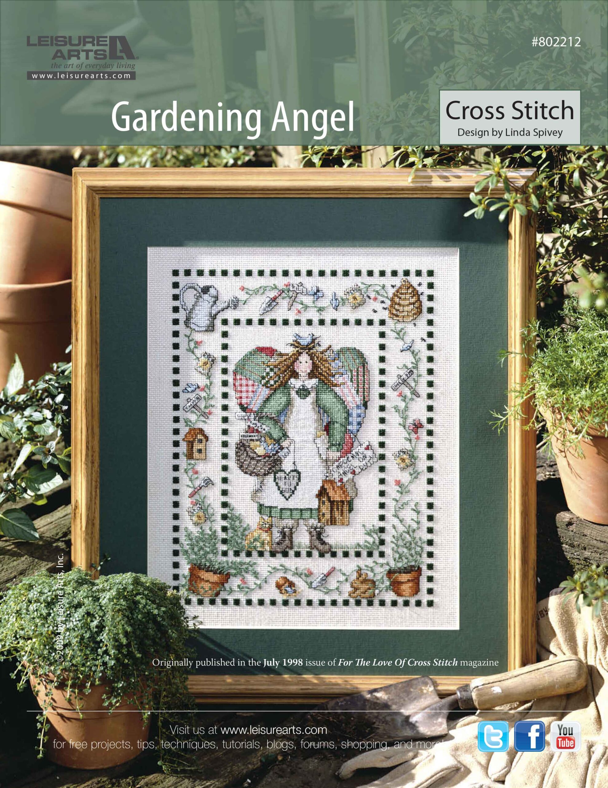 Leisure Arts Gardening Angel Cross Stitch ePattern