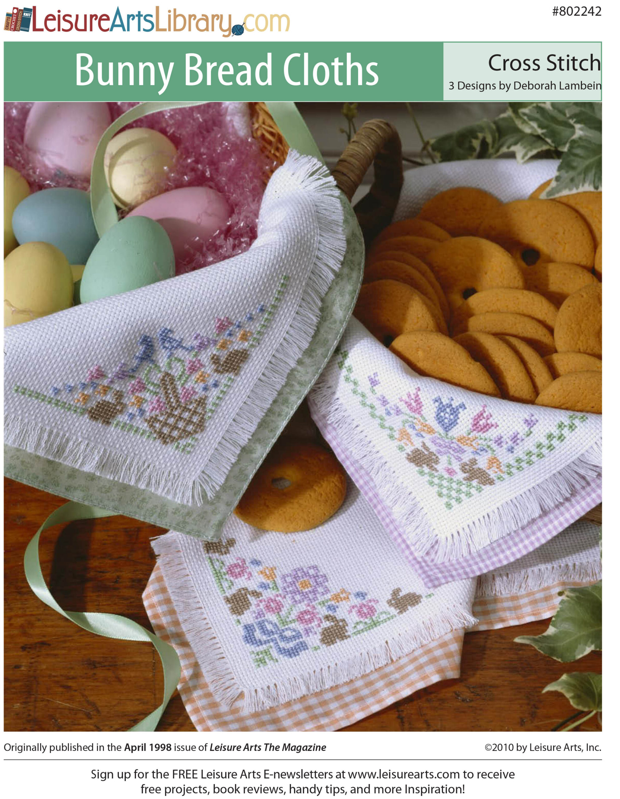 Leisure Arts Bunny Bread Cloths Cross Stitch ePattern