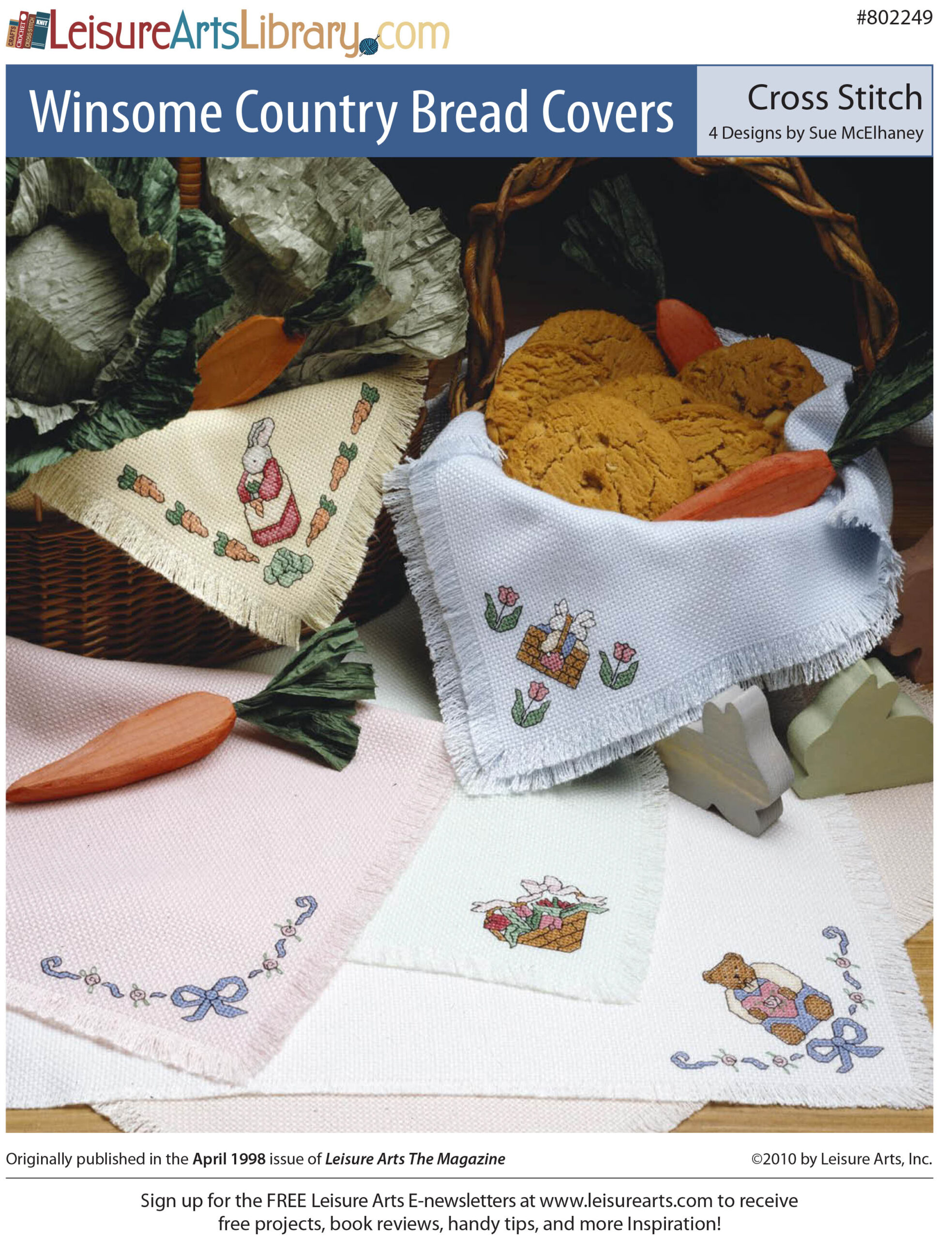 Leisure Arts Winsome Country Bread Covers Cross Stitch ePattern