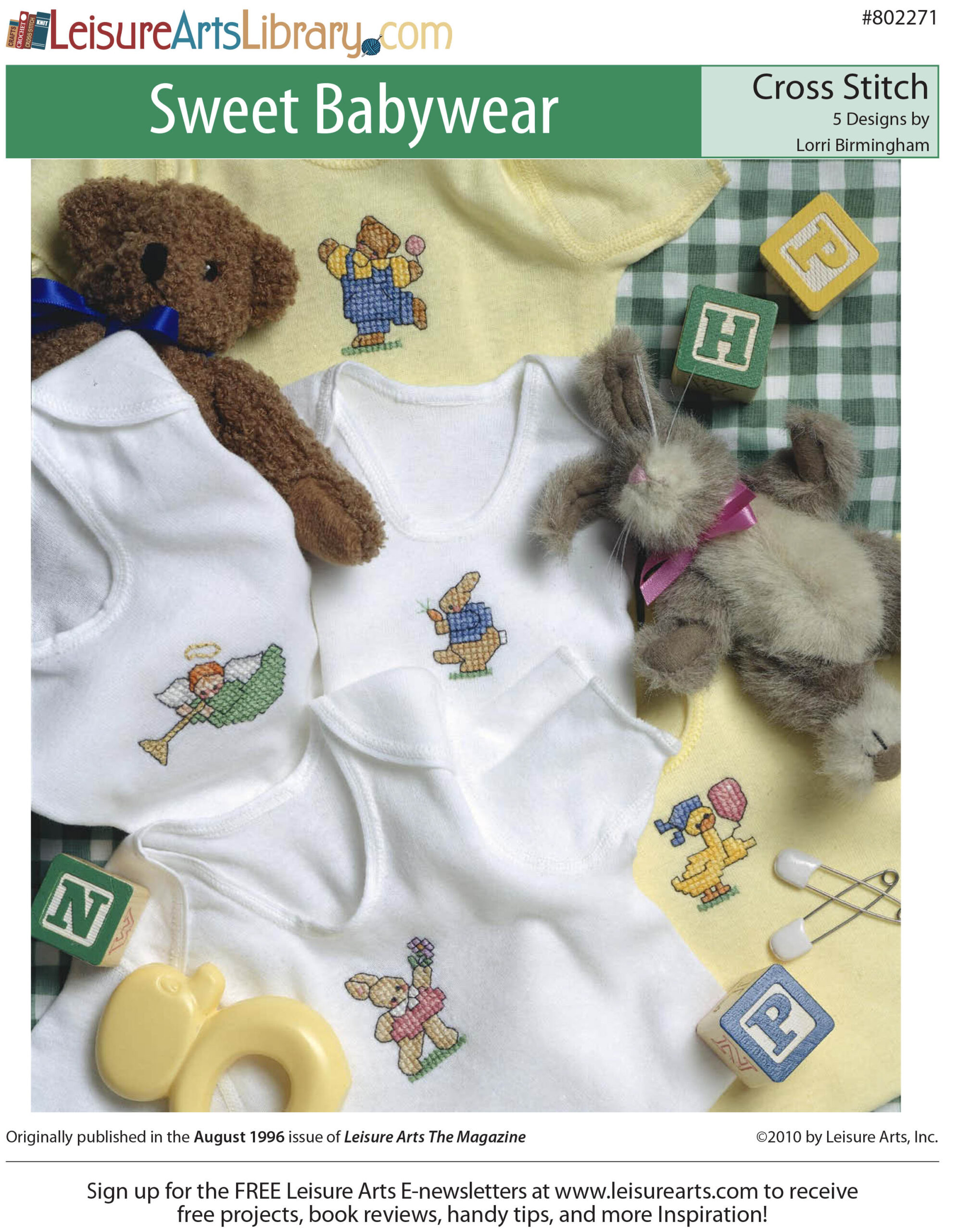 Leisure Arts Sweet Babywear Cross Stitch ePattern