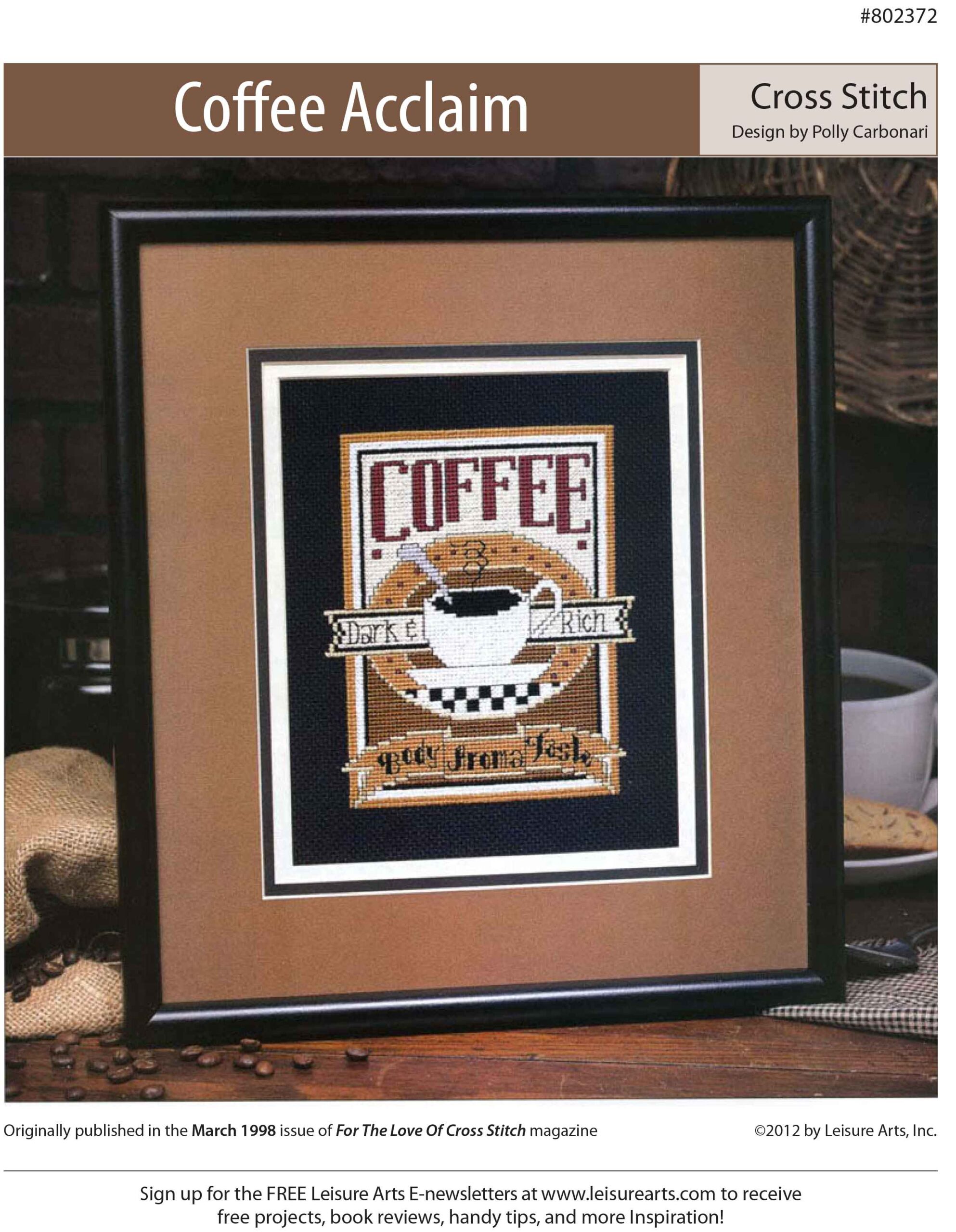 Leisure Arts Coffee Acclaim Cross Stitch ePattern