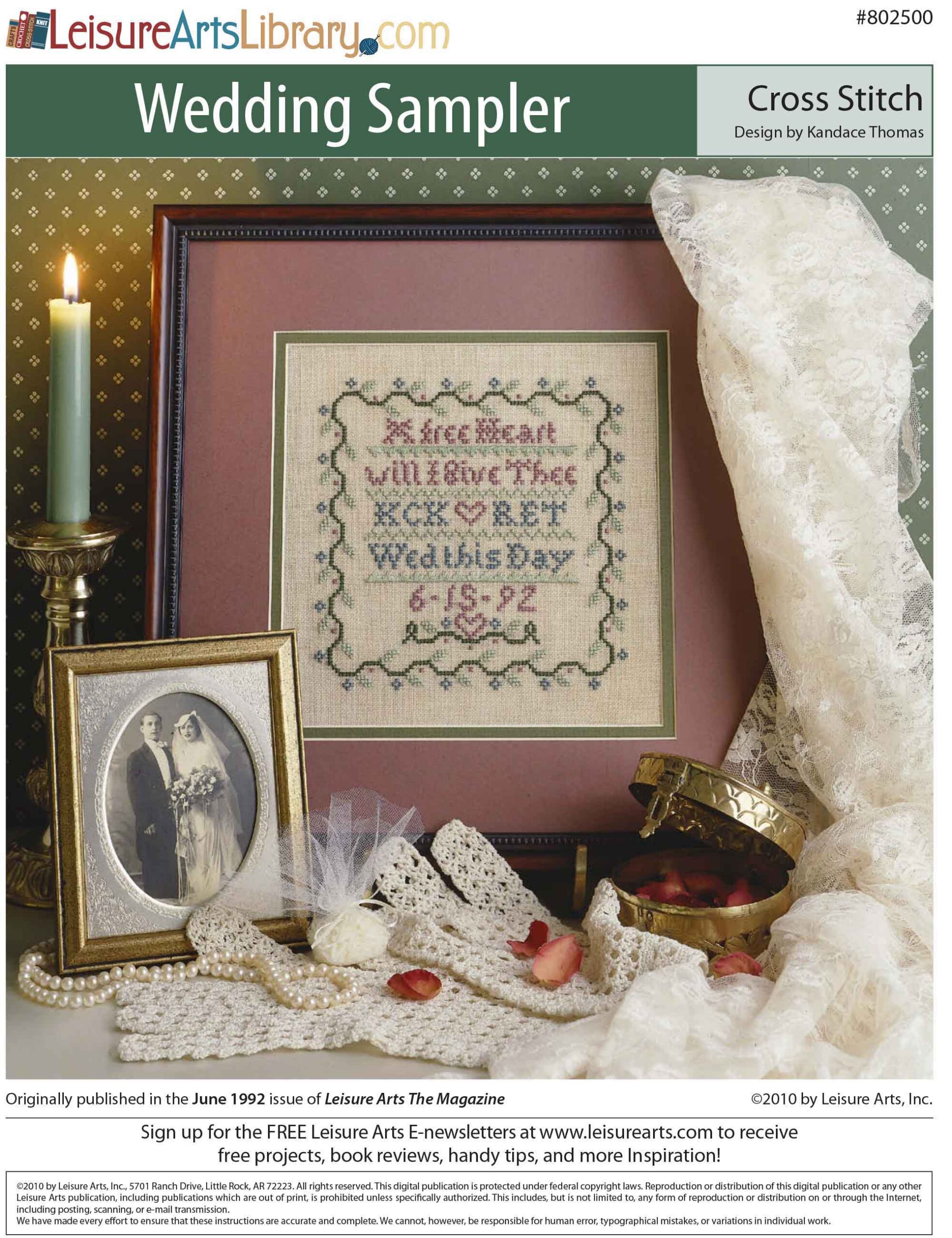 Leisure Arts Wedding Sampler Cross Stitch ePattern