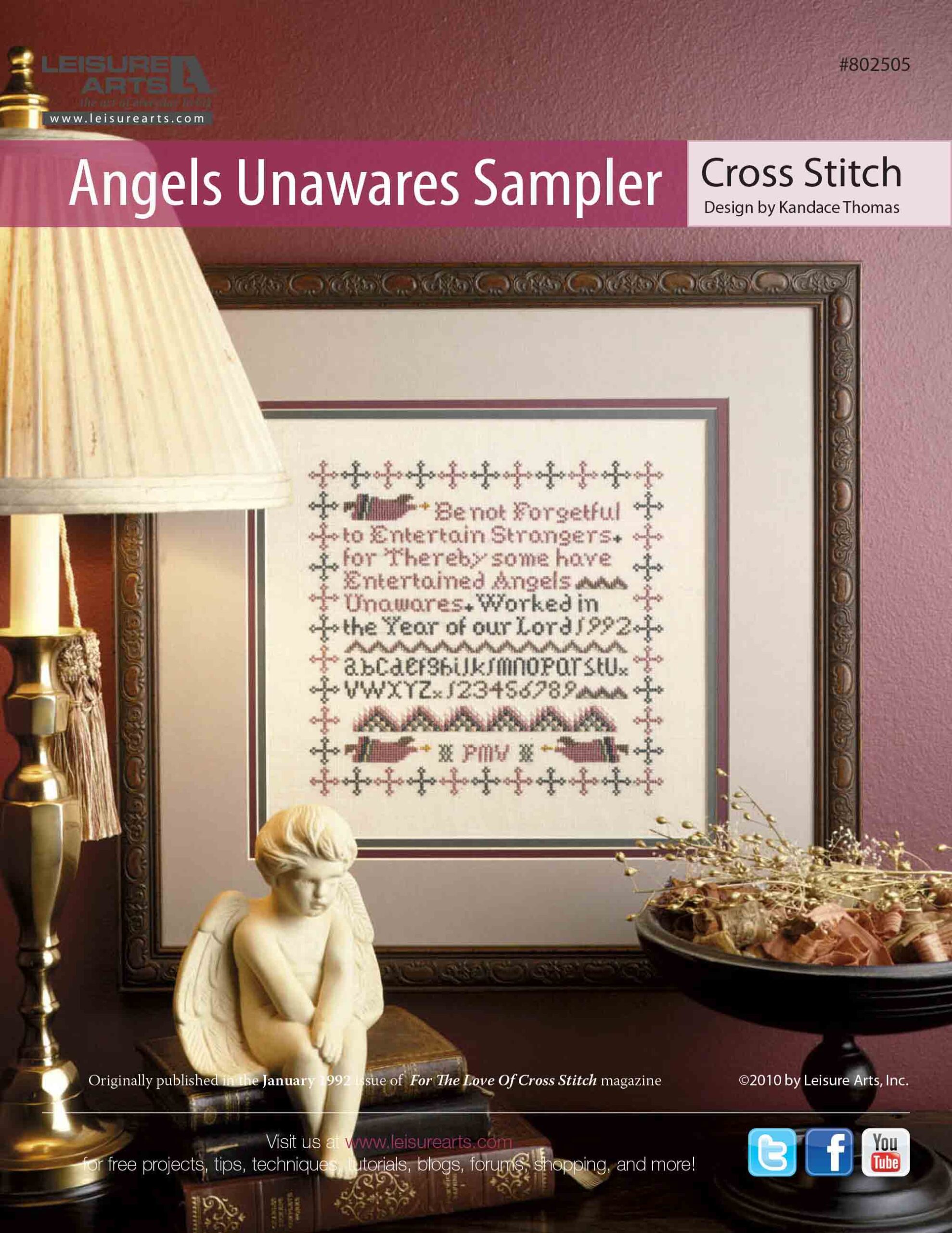 Leisure Arts Angels Unawares Sampler Cross Stitch ePattern