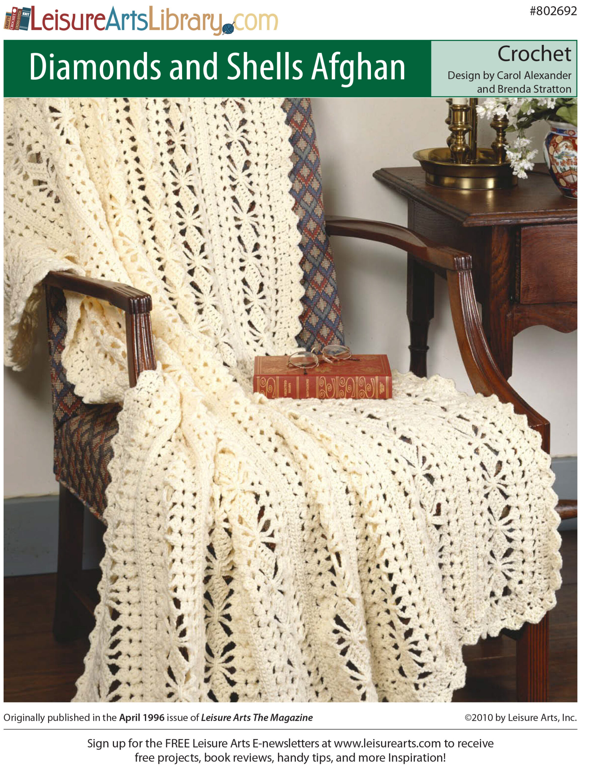 Leisure Arts Diamonds Shells Afghan Crochet ePattern